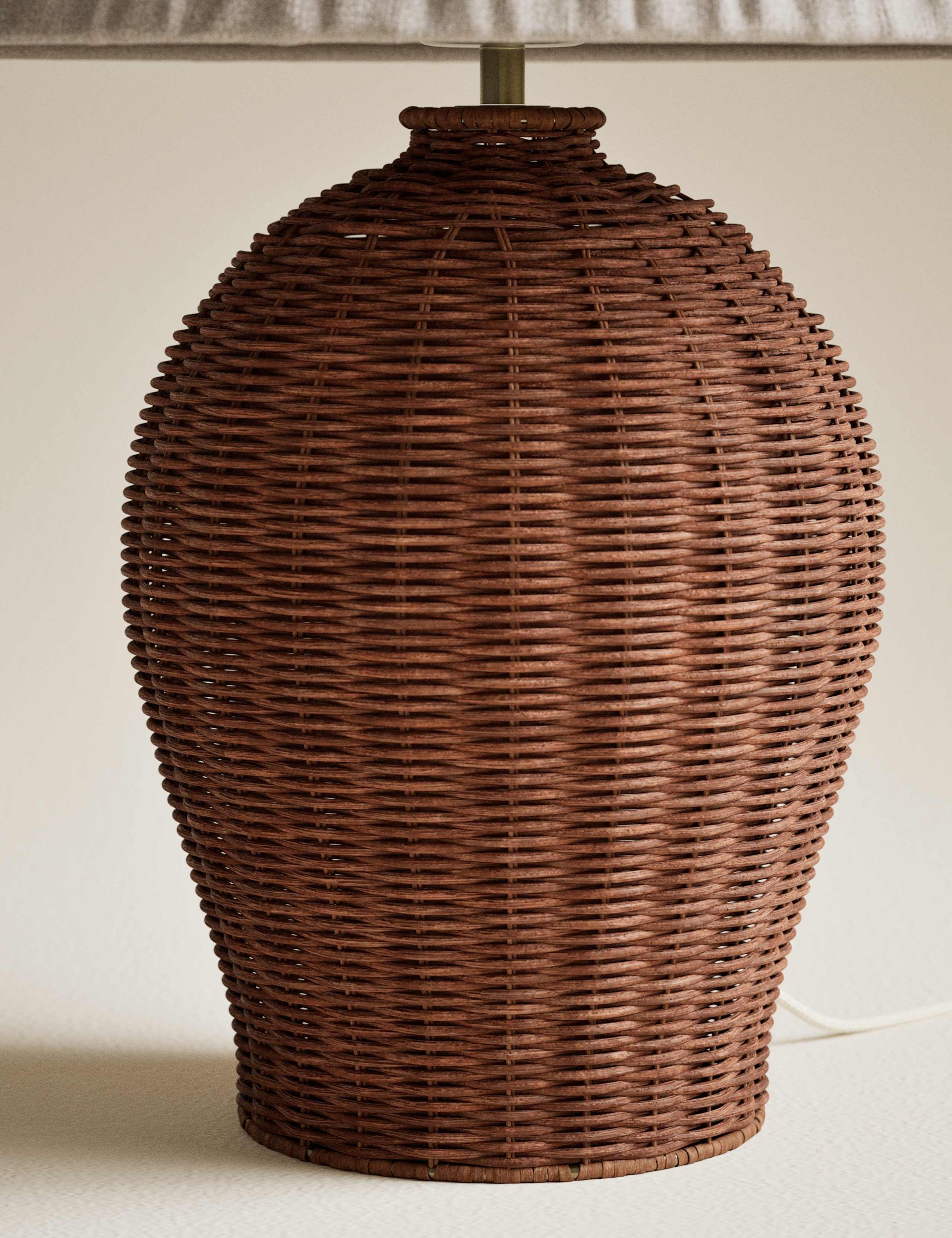 Wicker Pleated Shade Table Lamp 4 of 4