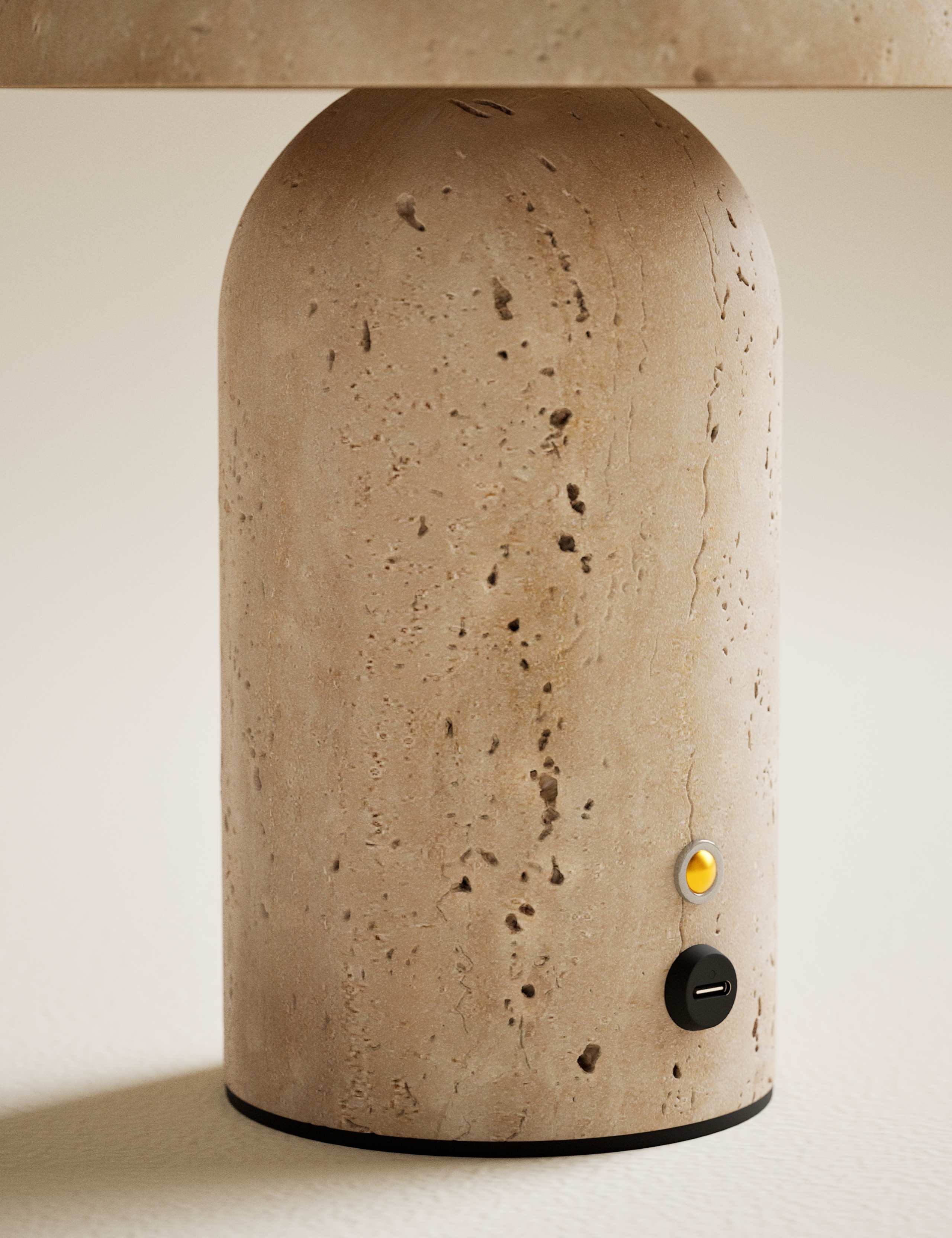 Travertine Large Rechargeable Table Lamp 4 of 4