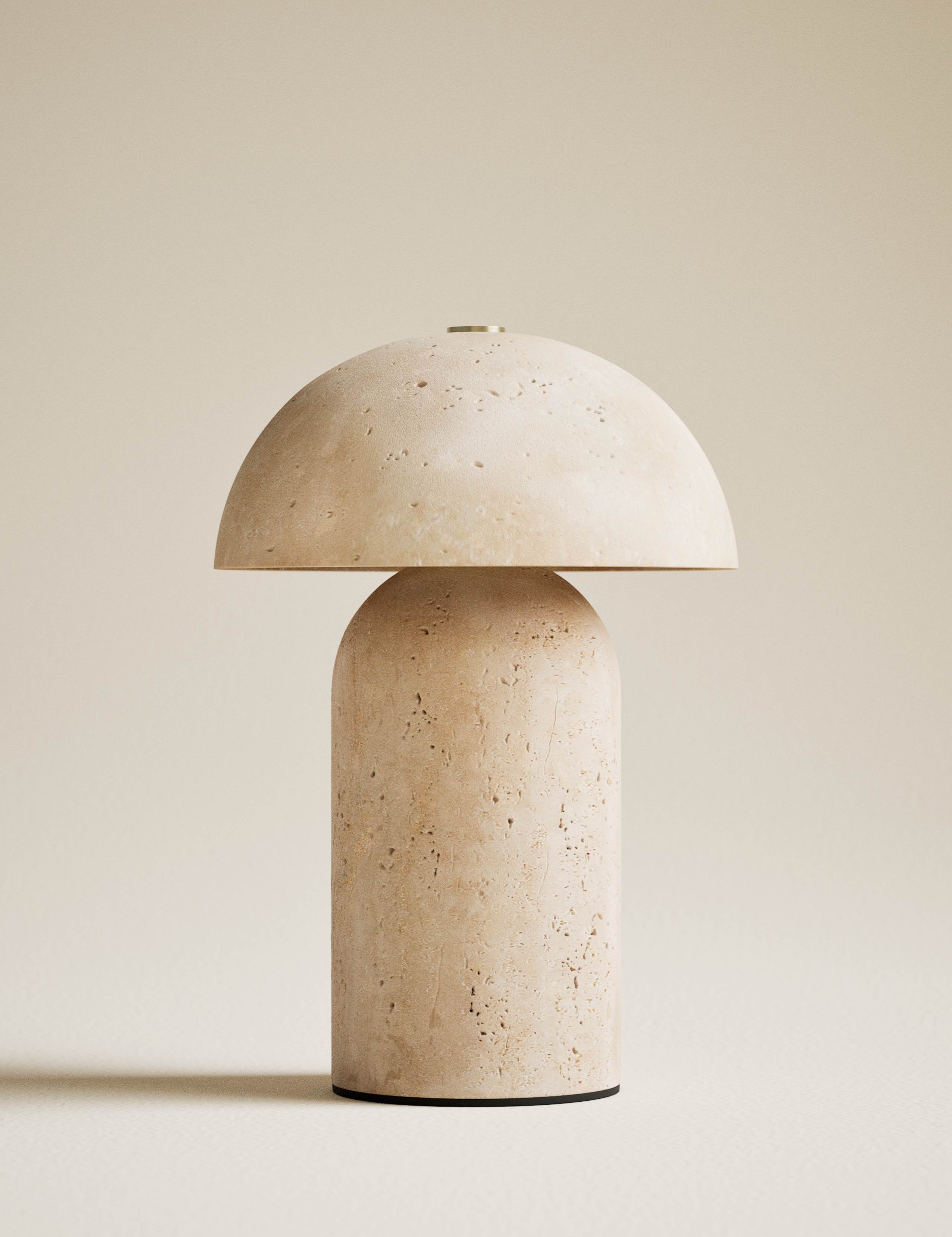 Travertine Large Rechargeable Table Lamp 1 of 4