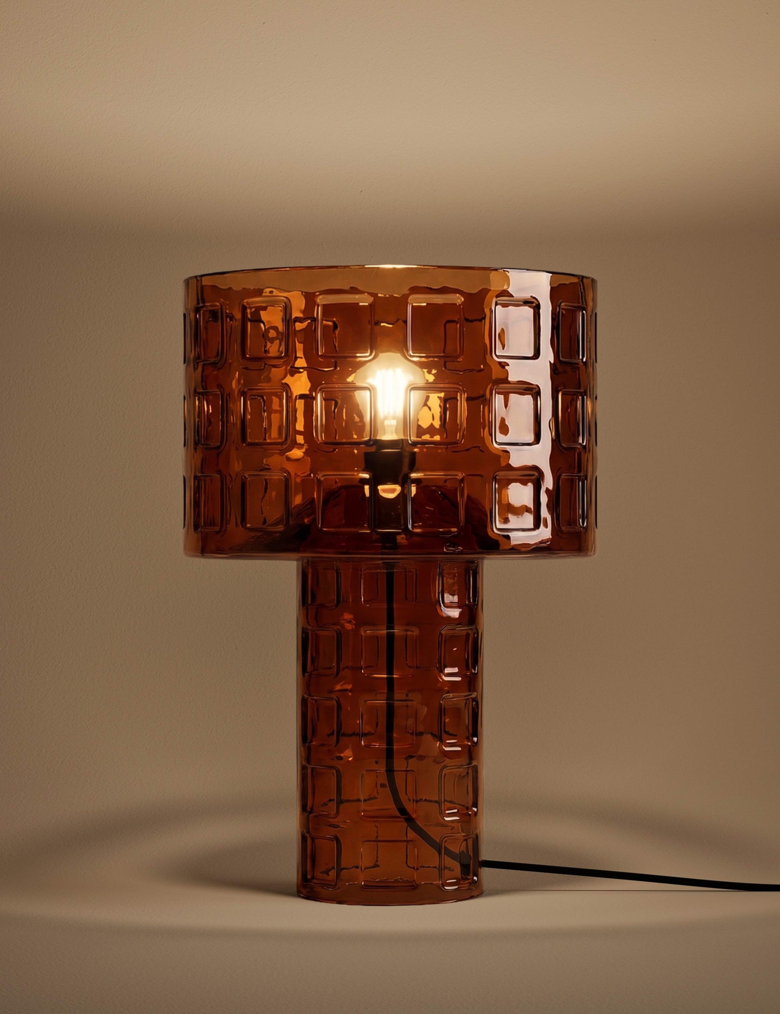 Double Layer Shade Glass Base Table Lamp 2 of 4