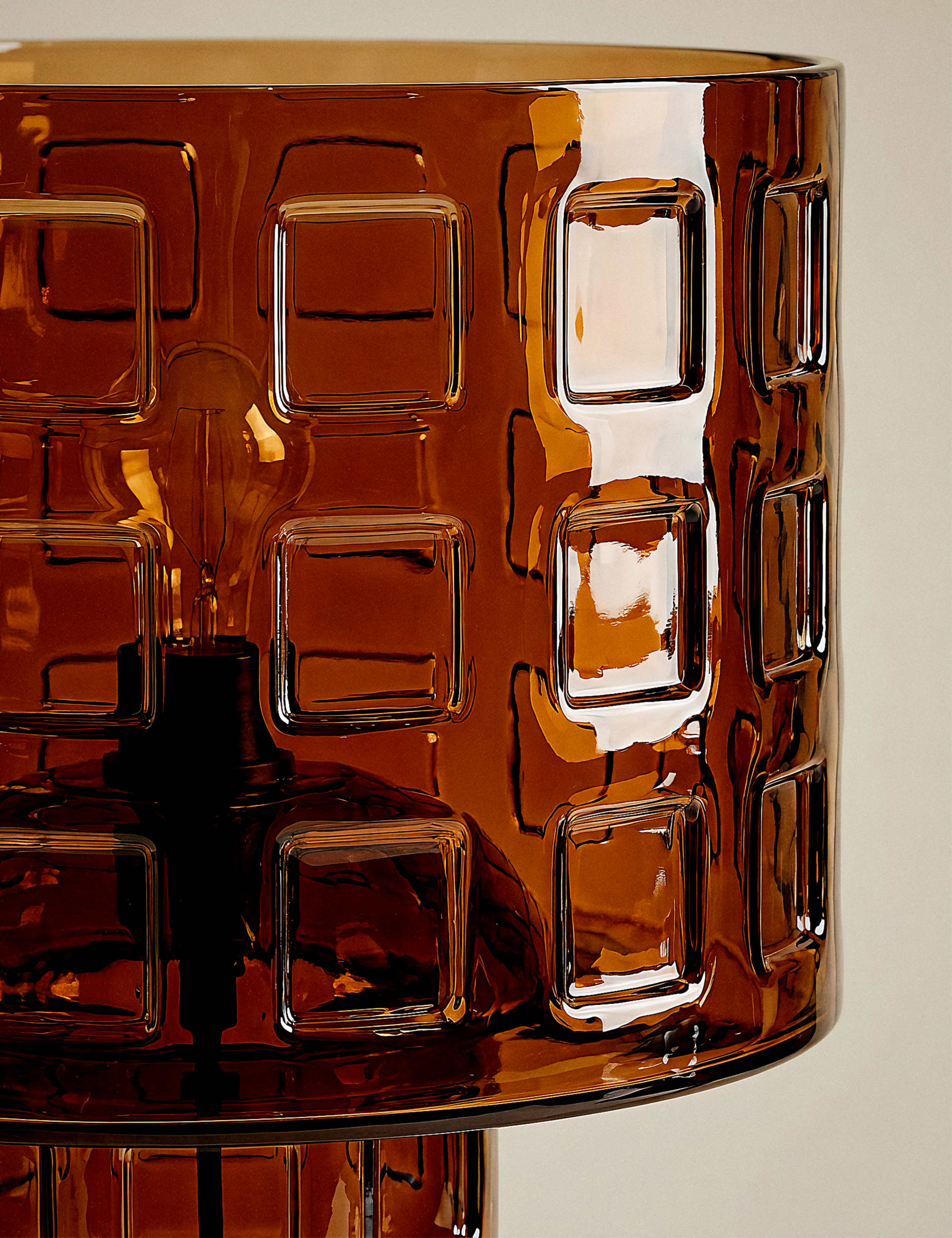 Double Layer Shade Glass Base Table Lamp 3 of 4