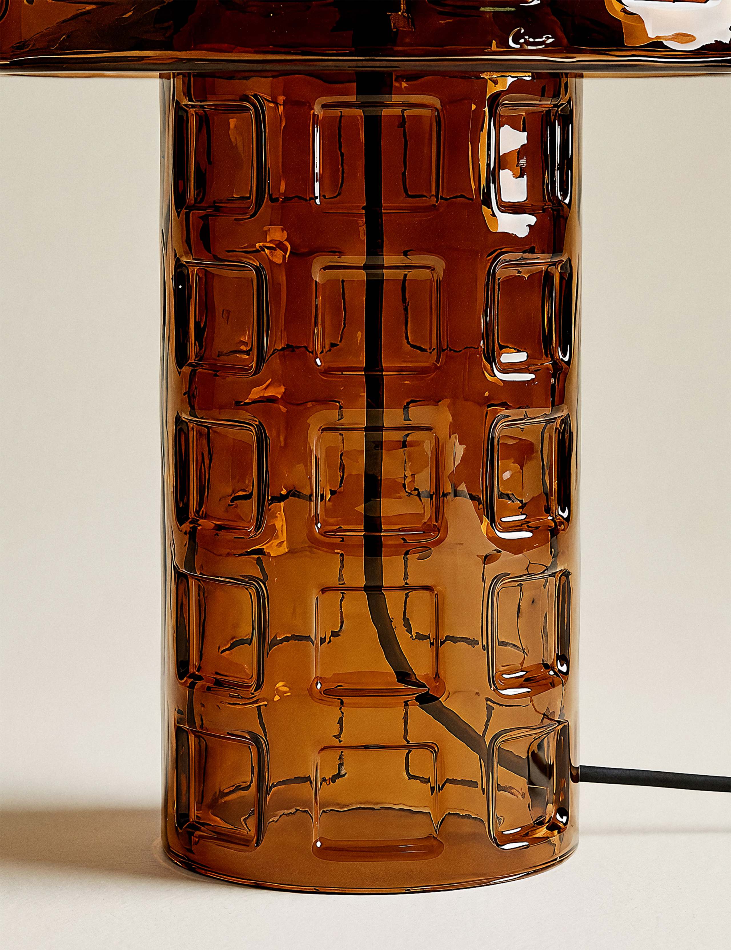 Double Layer Shade Glass Base Table Lamp 4 of 4