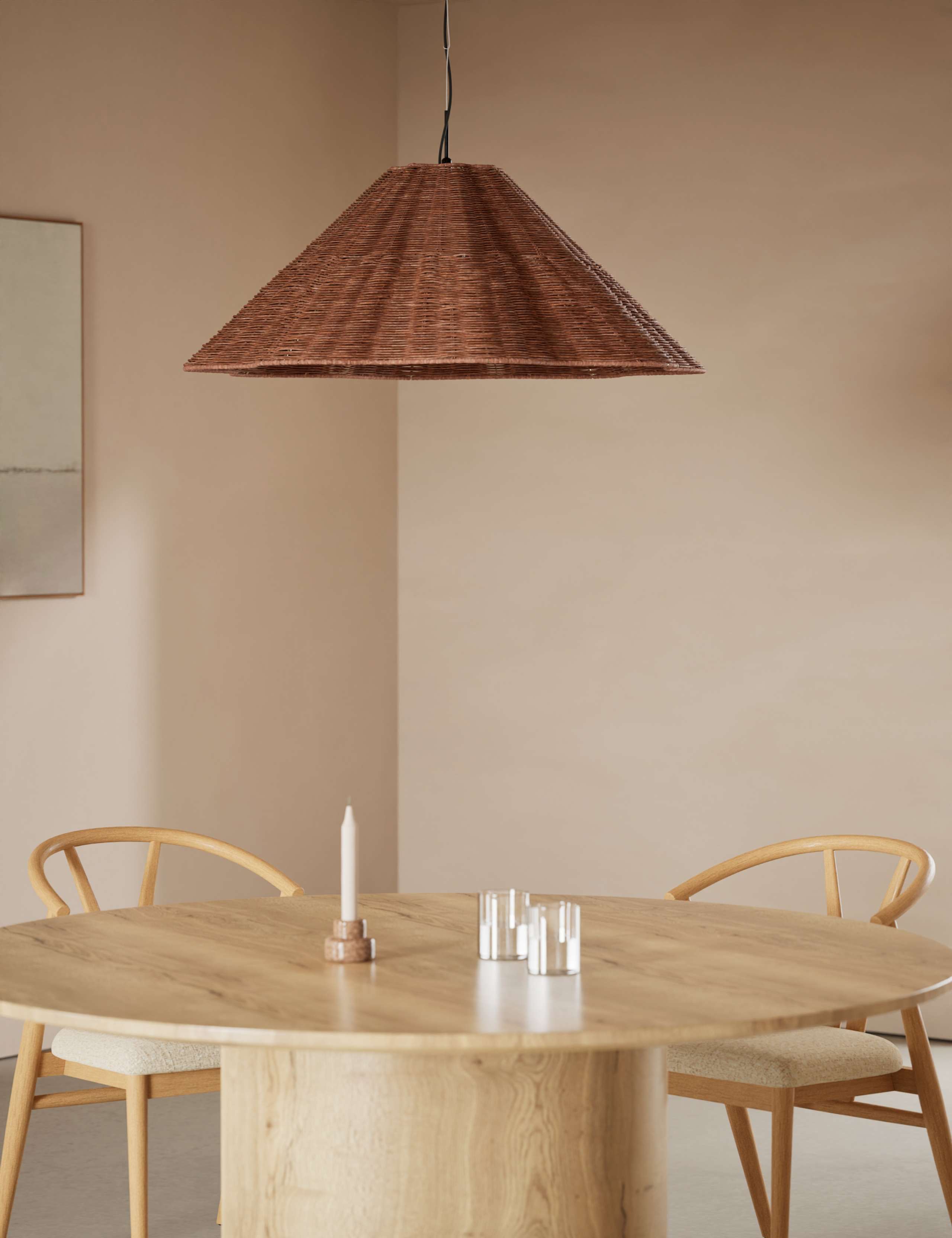 Scalloped Rattan Extra Large Pendant Light 5 of 5
