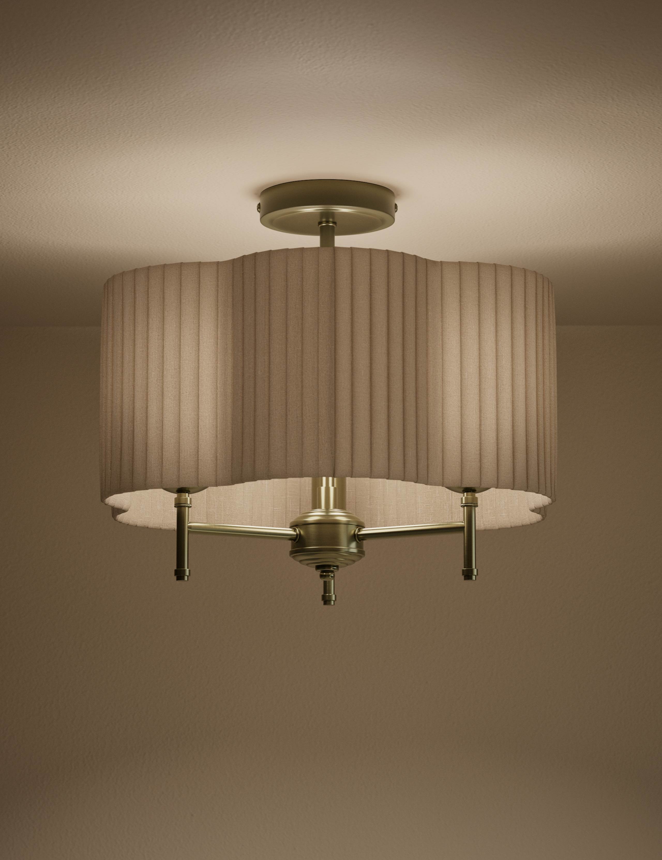 Scallop Pleated Flush Ceiling Light 2 of 4