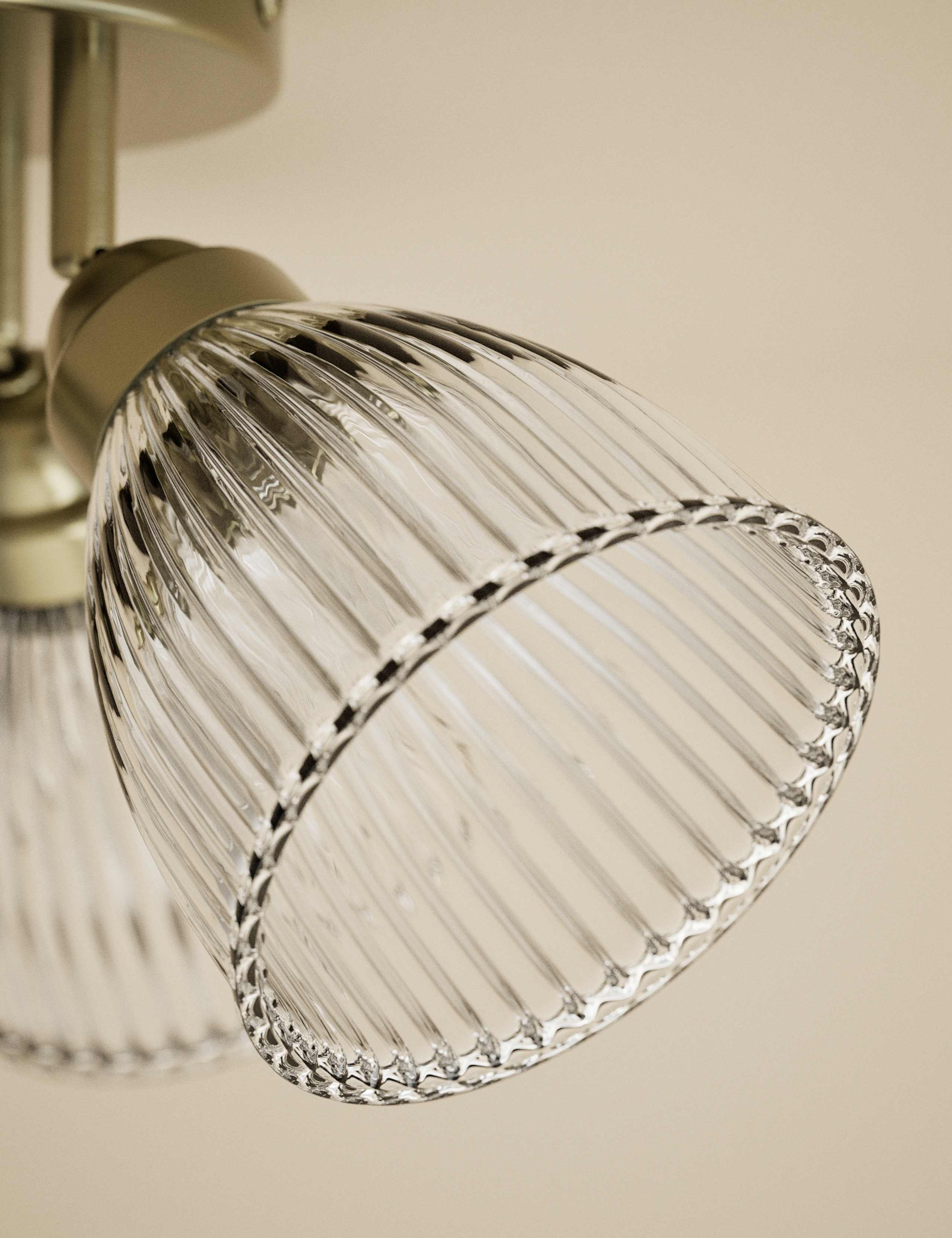 Florence 3 Light Ribbed Flush Ceiling Light 3 of 4