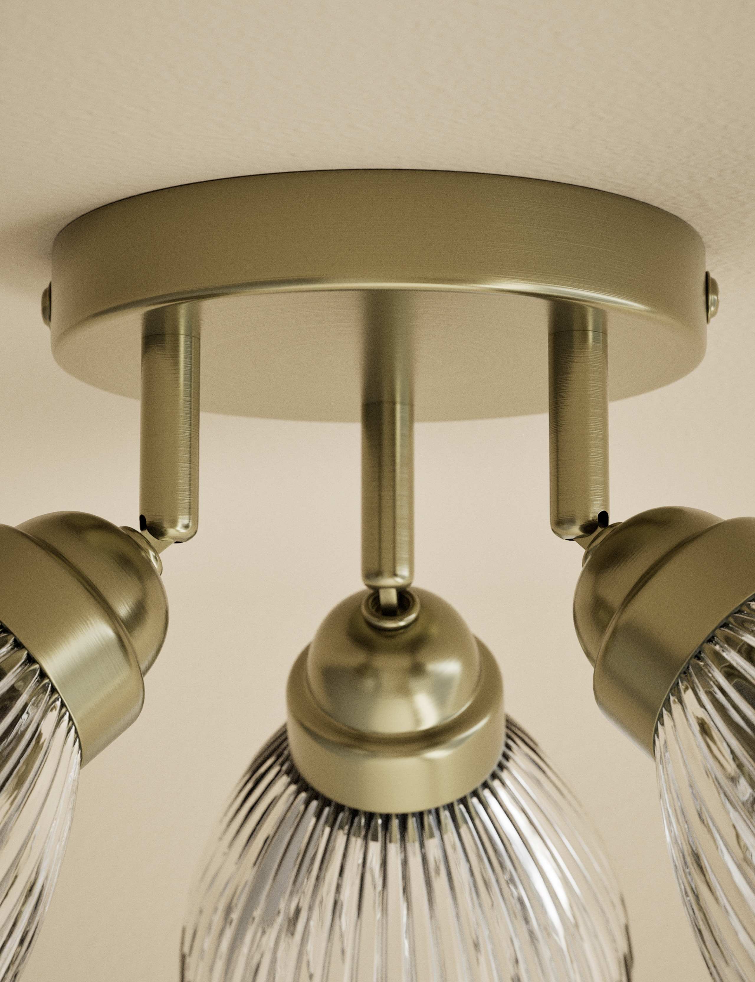 Florence 3 Light Ribbed Flush Ceiling Light 4 of 4