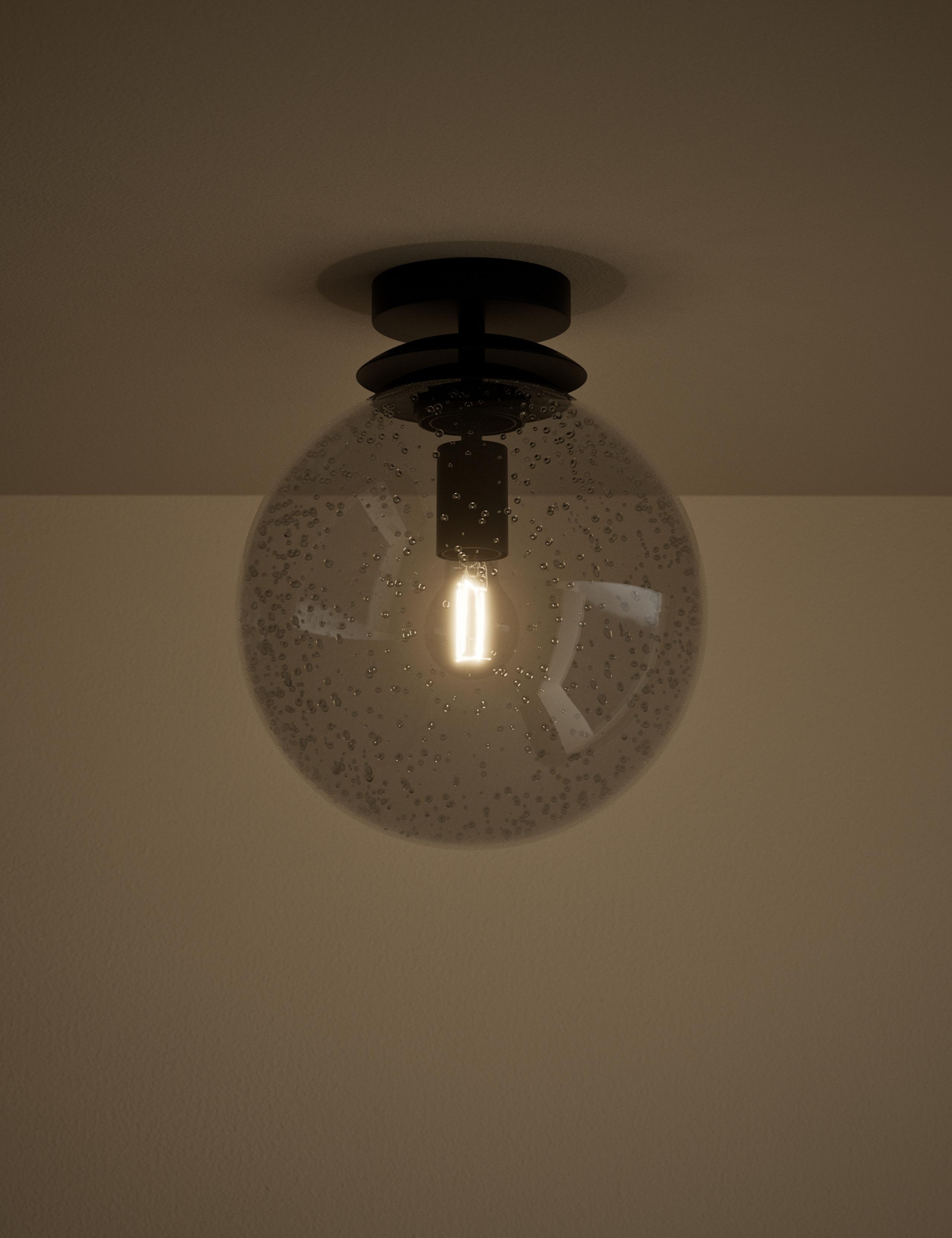 Bubble Glass Globe Flush Ceiling Light 2 of 4