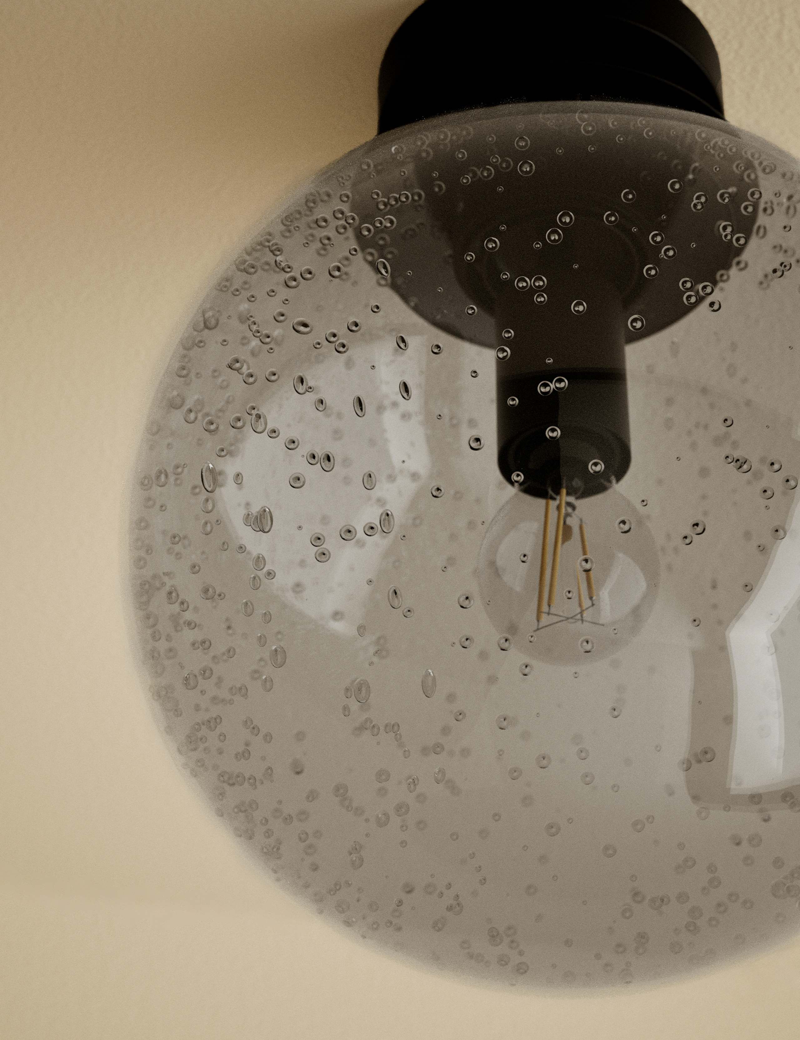 Bubble Glass Globe Flush Ceiling Light 3 of 4