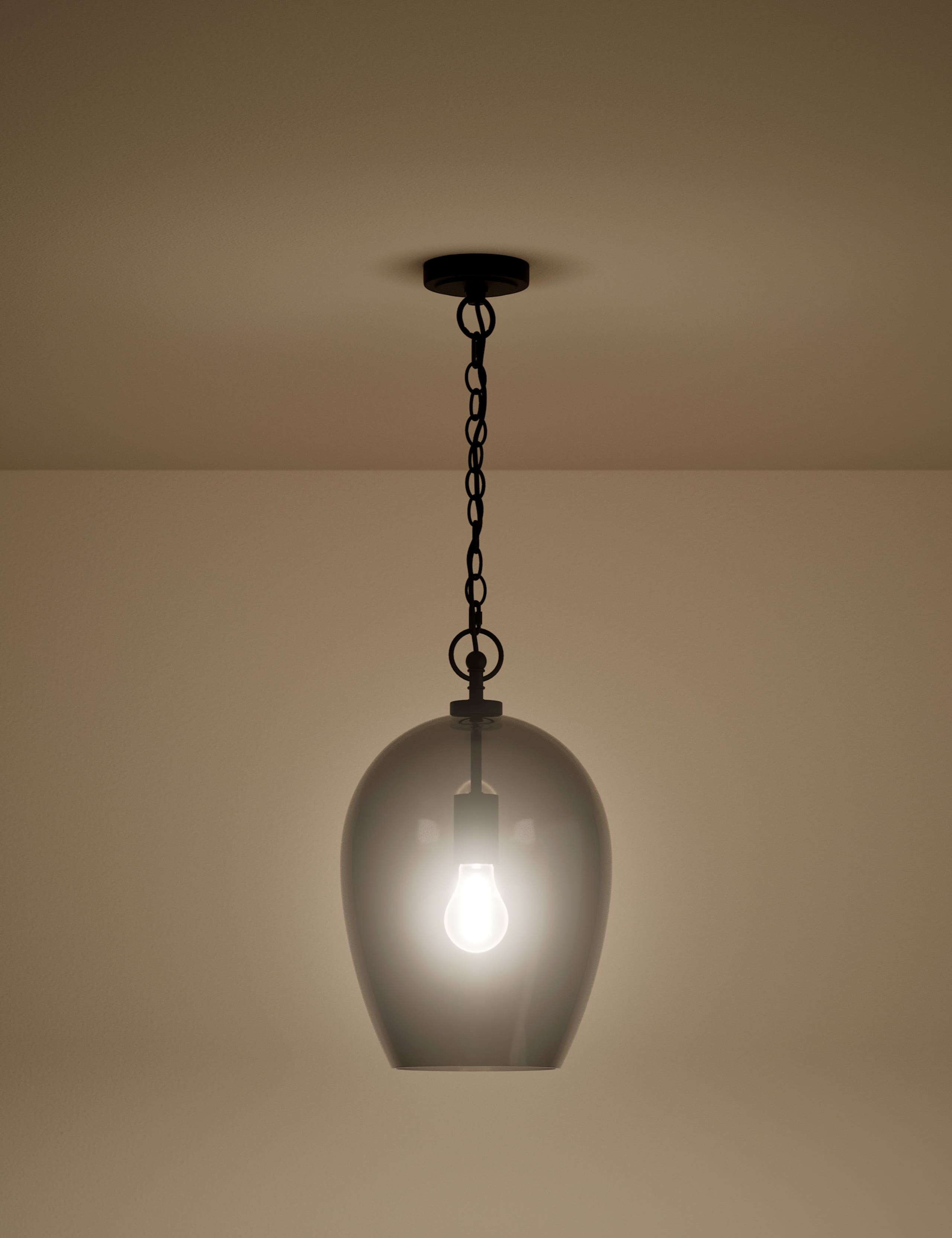 Glass Bell Pendant Ceiling Light 2 of 4