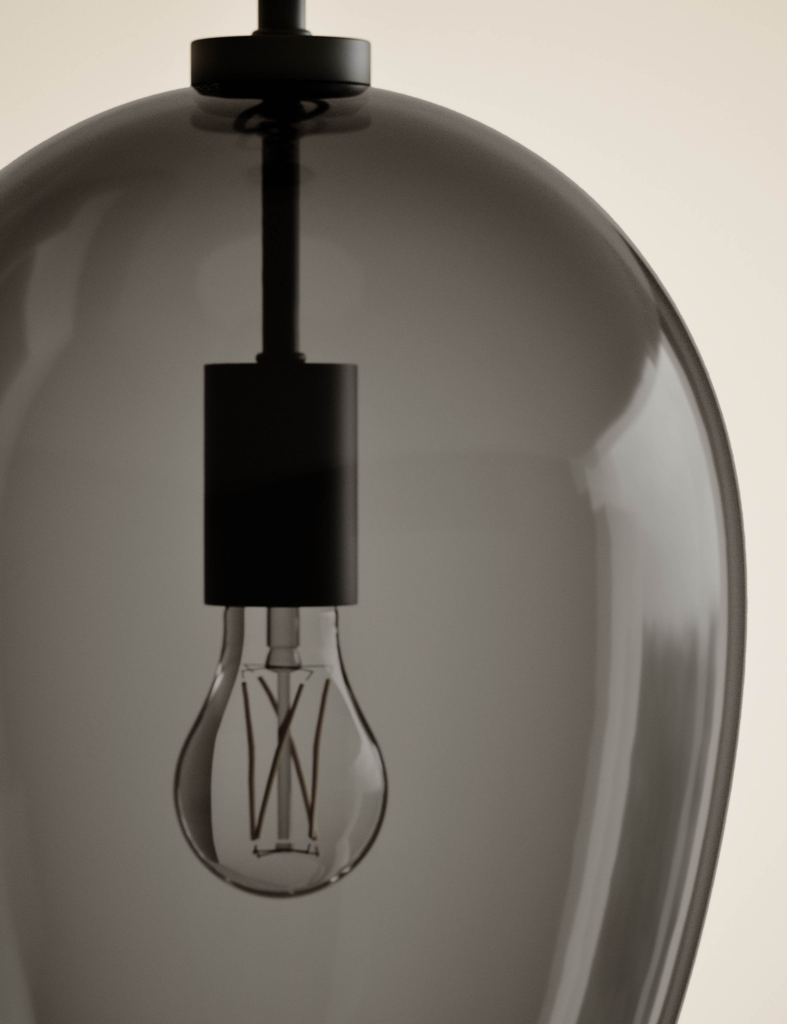 Glass Bell Pendant Ceiling Light 3 of 4
