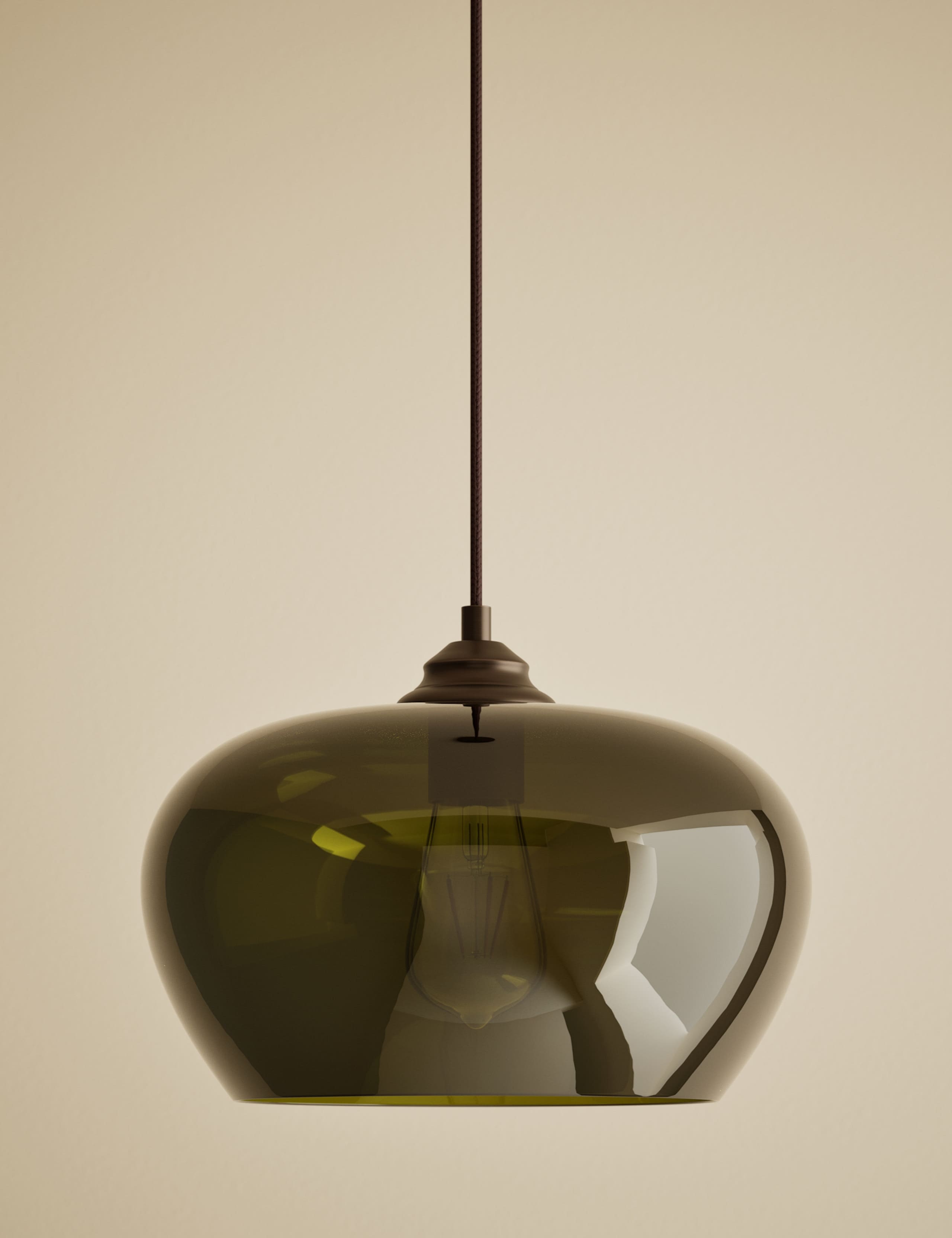 Glass Oval Pendant Ceiling Light 1 of 4