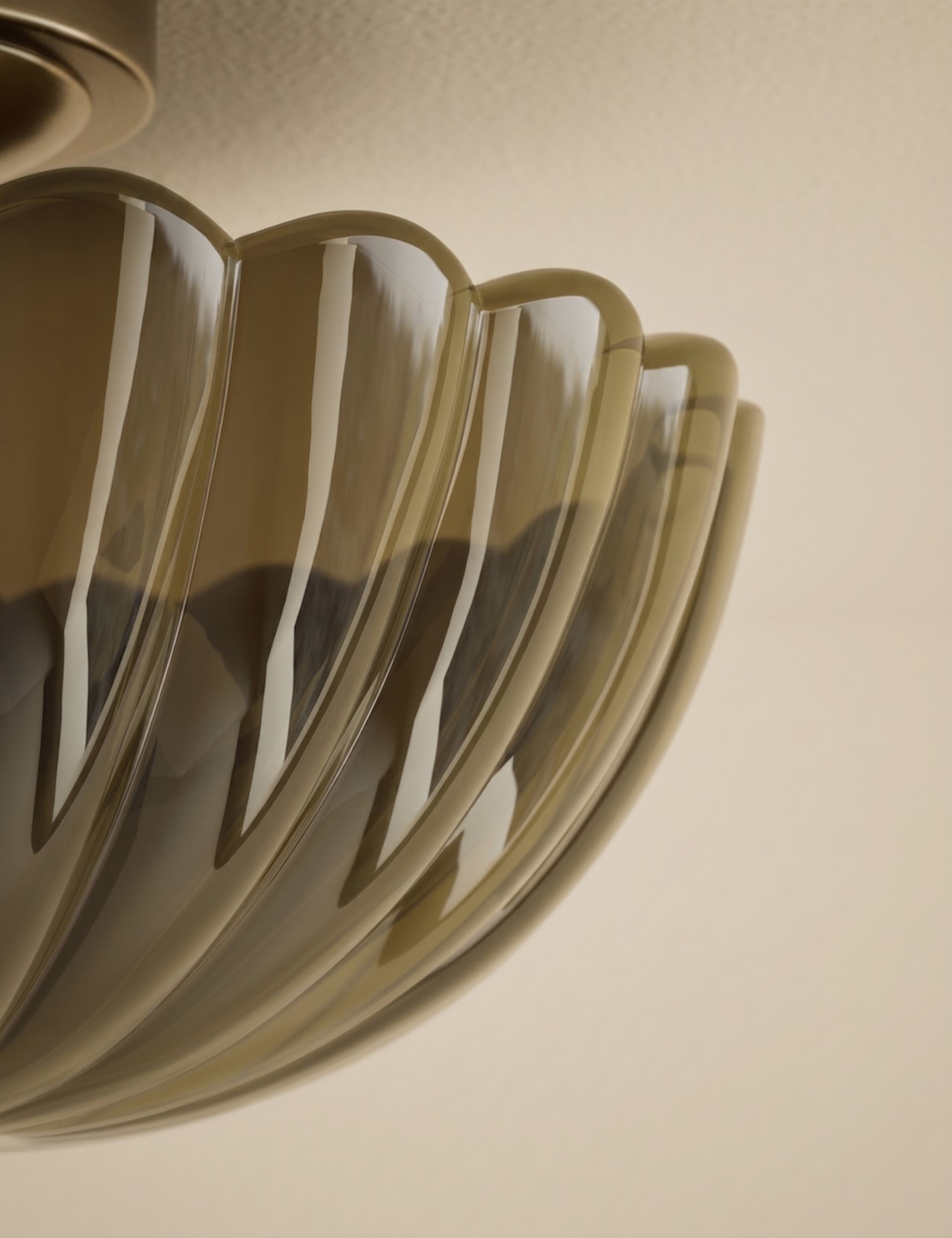 Scallop Uplighter Flush Ceiling Light 3 of 5