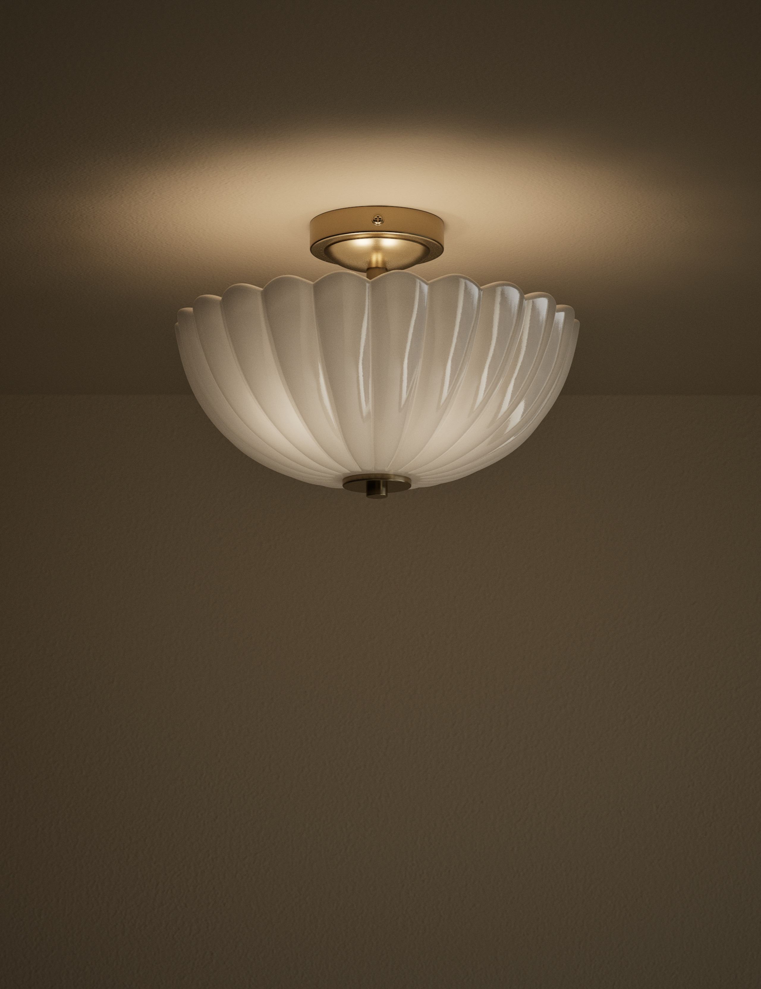 Scallop Uplighter Flush Ceiling Light 2 of 5