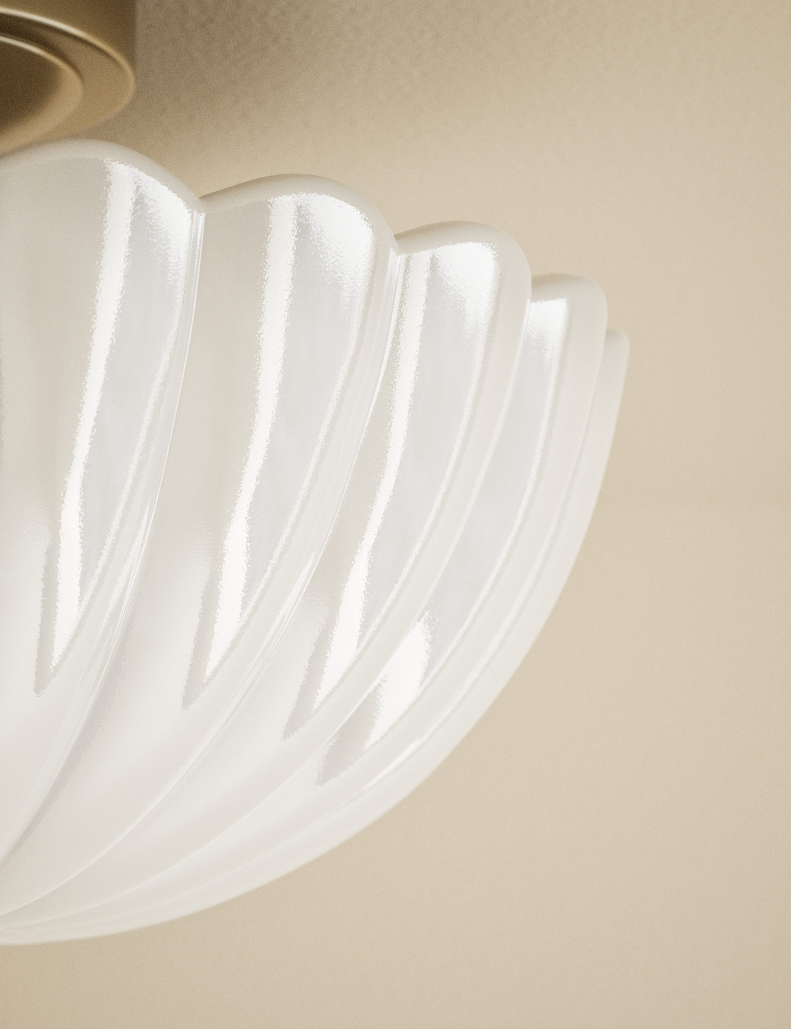 Scallop Uplighter Flush Ceiling Light 3 of 5