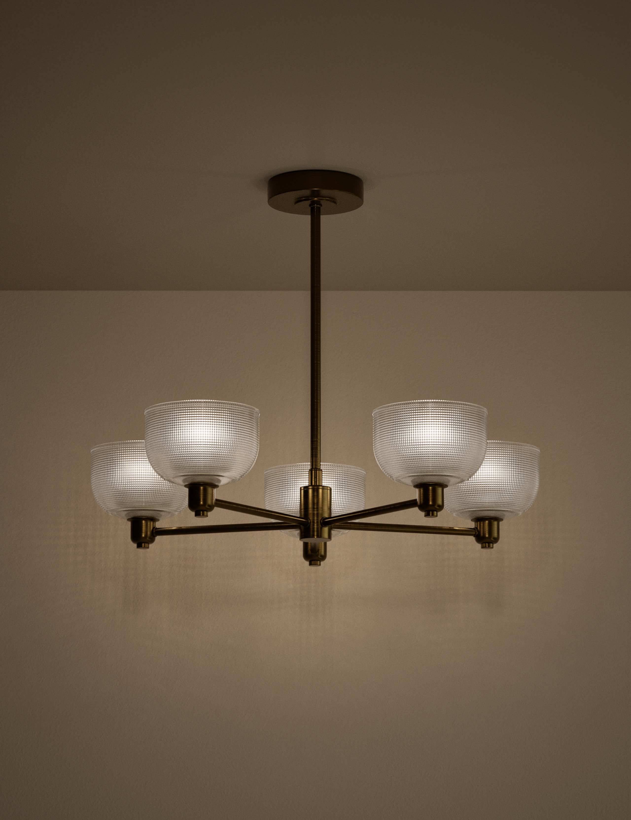 Reeded 5 Light Uplighter Ceiling Light 2 of 5