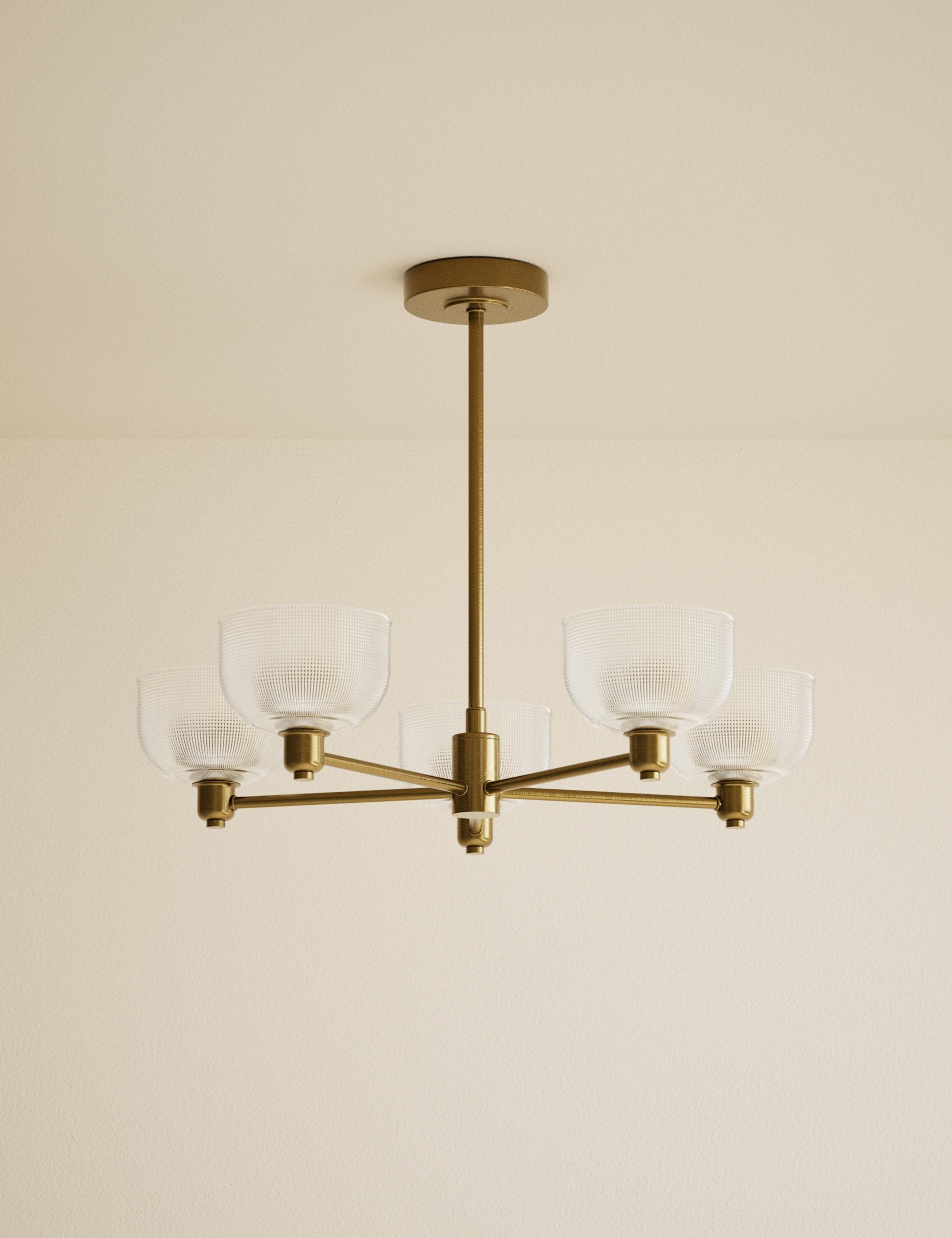 Reeded 5 Light Uplighter Ceiling Light 1 of 5
