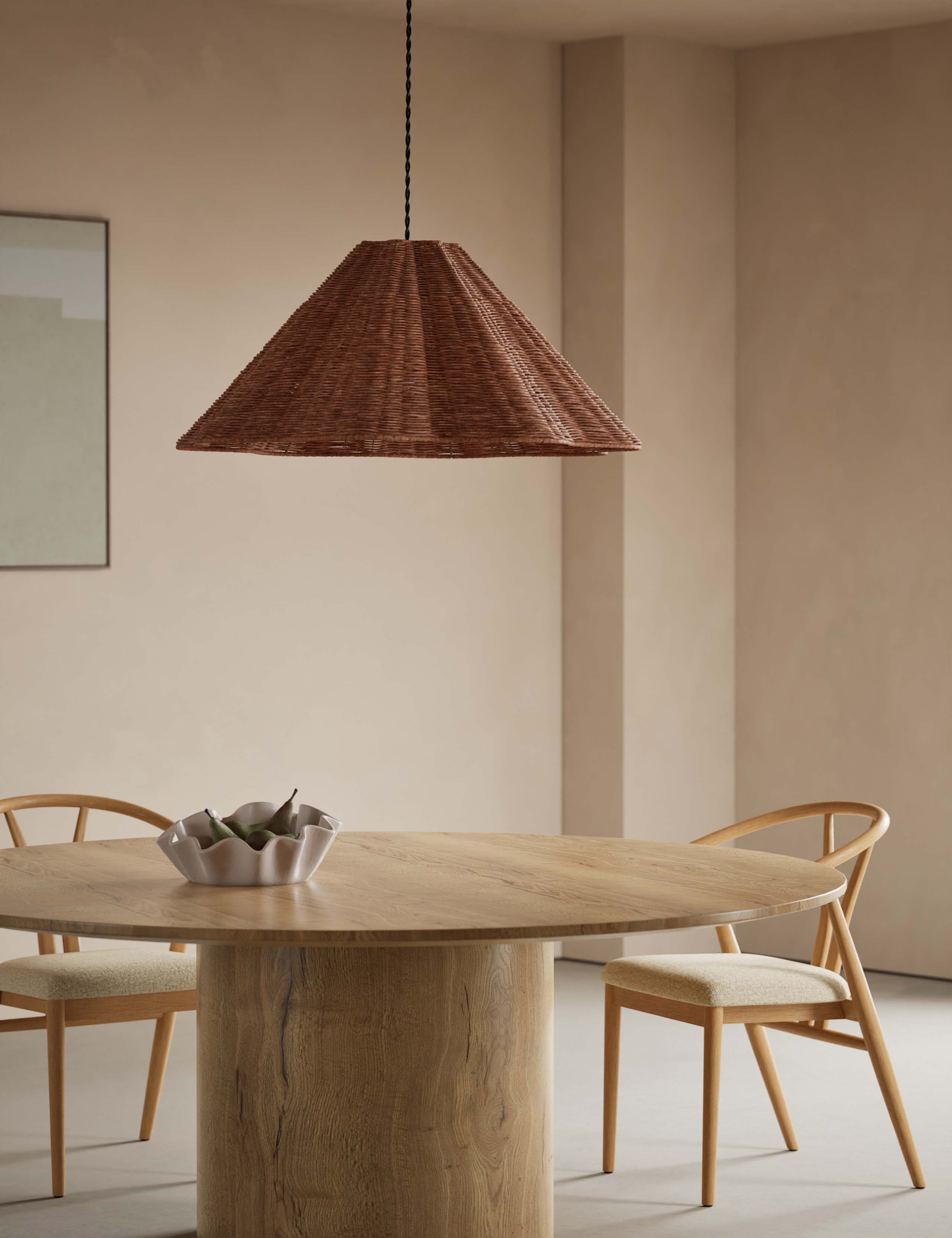 Rattan Scallop Large Easy Fit Lamp Shade 4 of 4