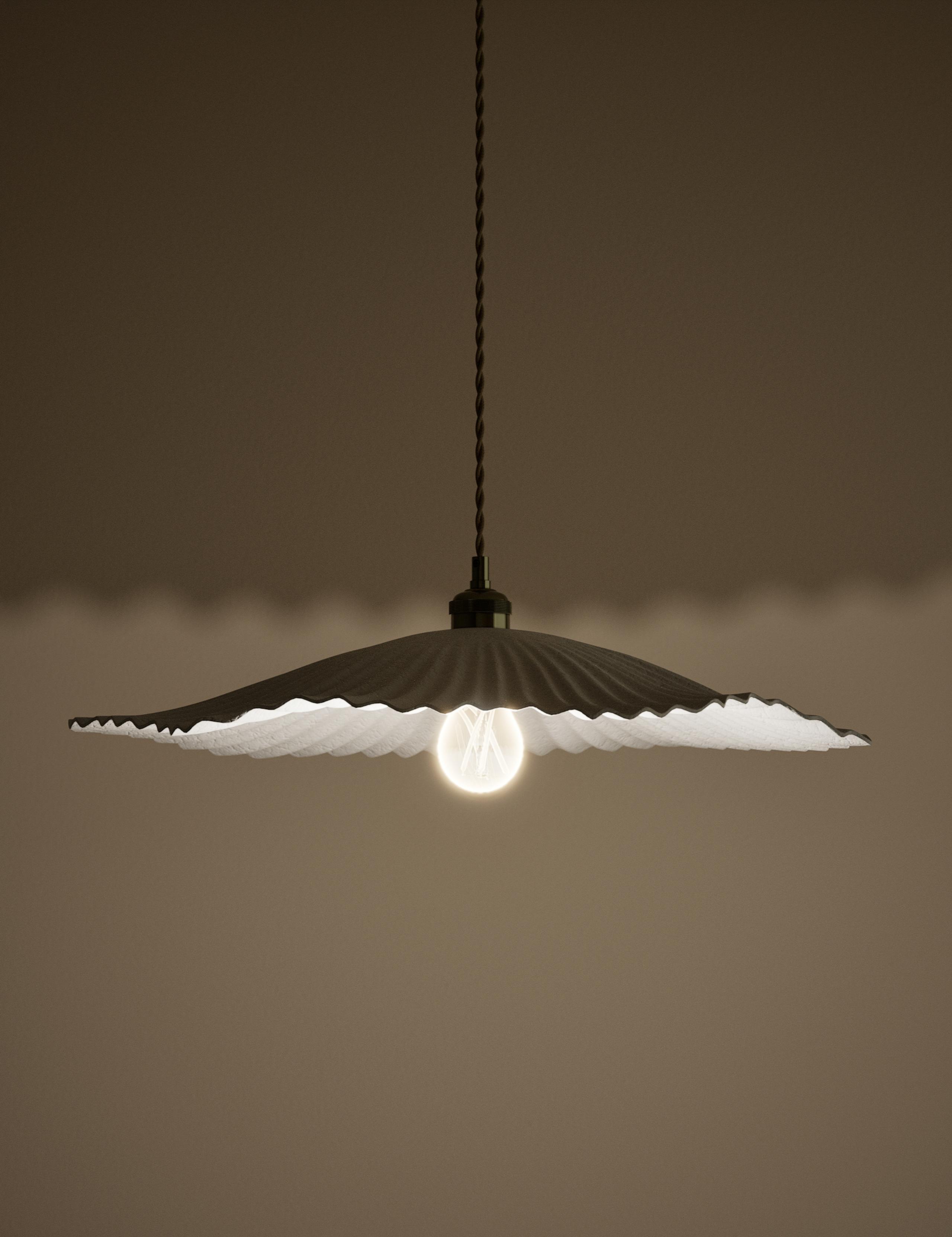 Papier Mache Stingray Effect Pendant Light 2 of 4