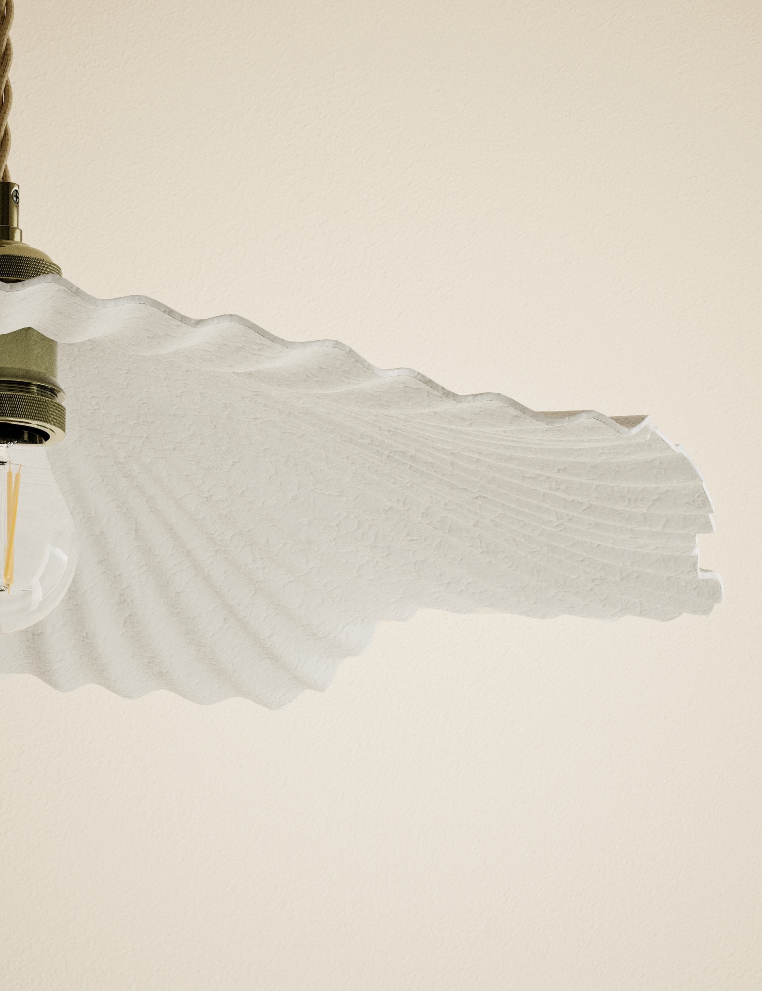 Papier Mache Stingray Effect Pendant Light 3 of 4