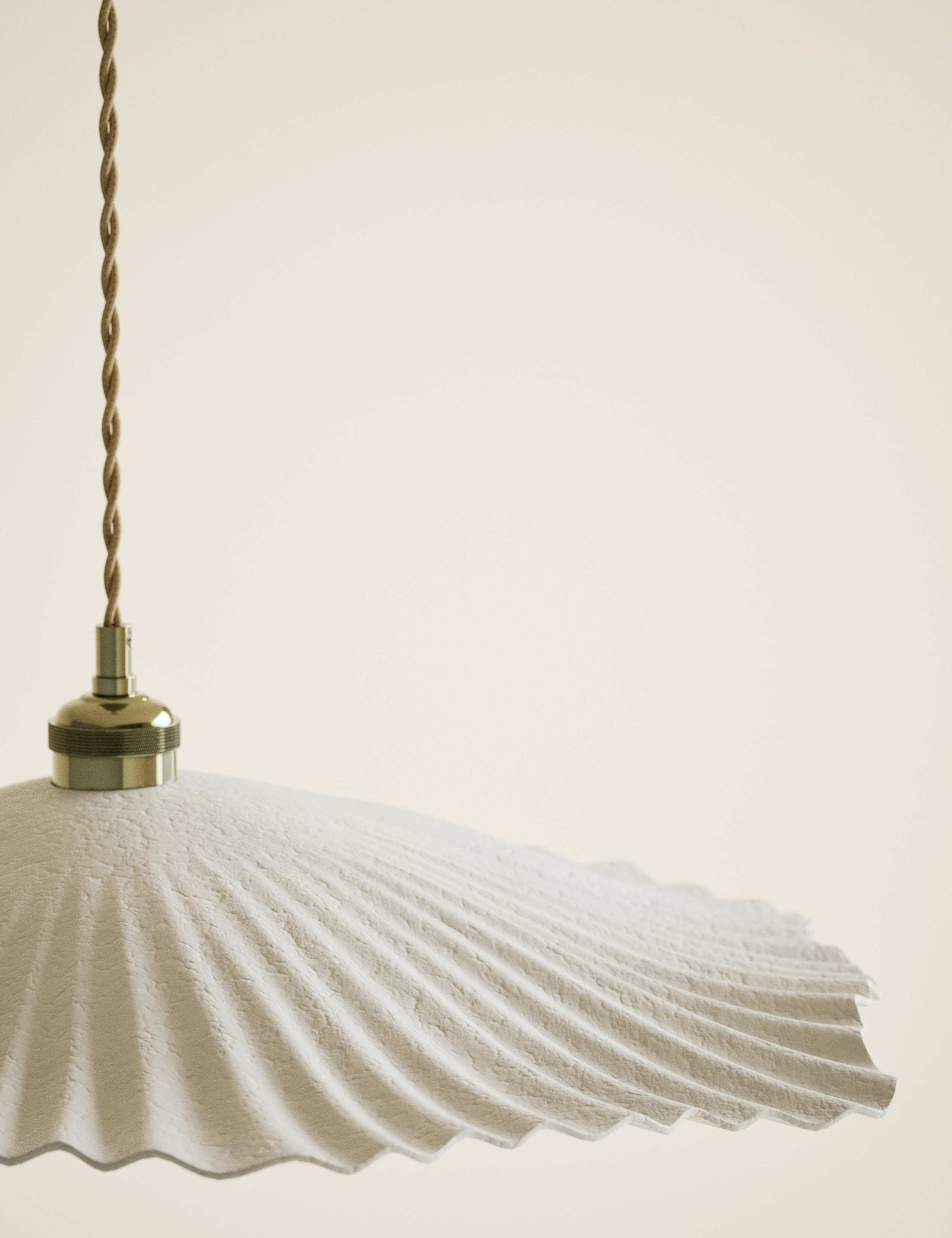 Papier Mache Stingray Effect Pendant Light 4 of 4