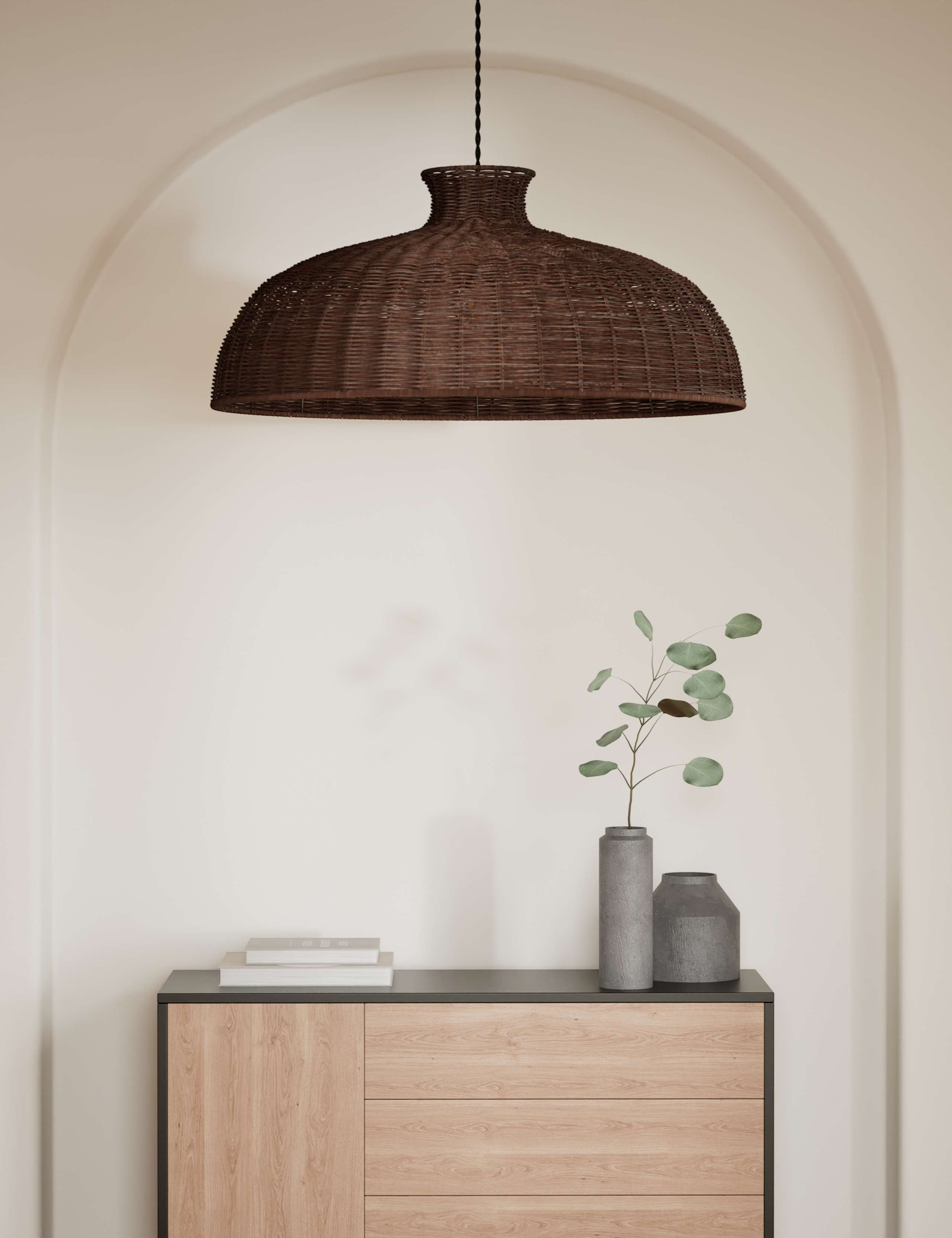 Rattan Extra Large Dome Pendant Light 5 of 5