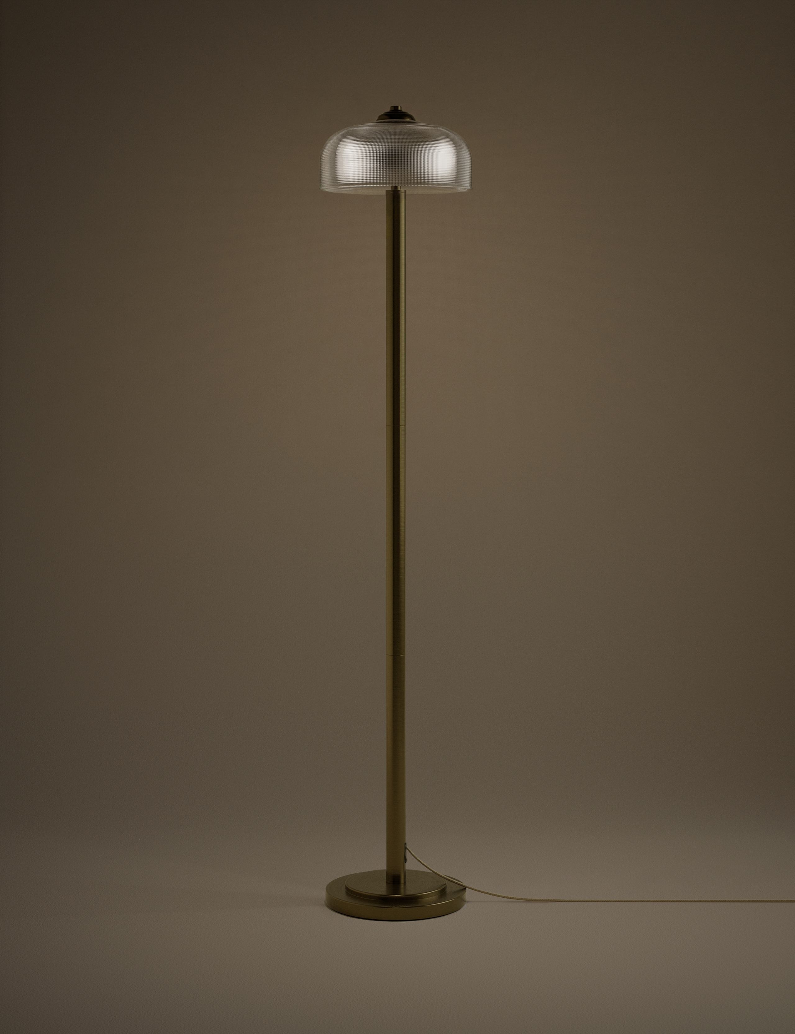 Reeded Glass Dome Head Floor Lamp 2 of 5