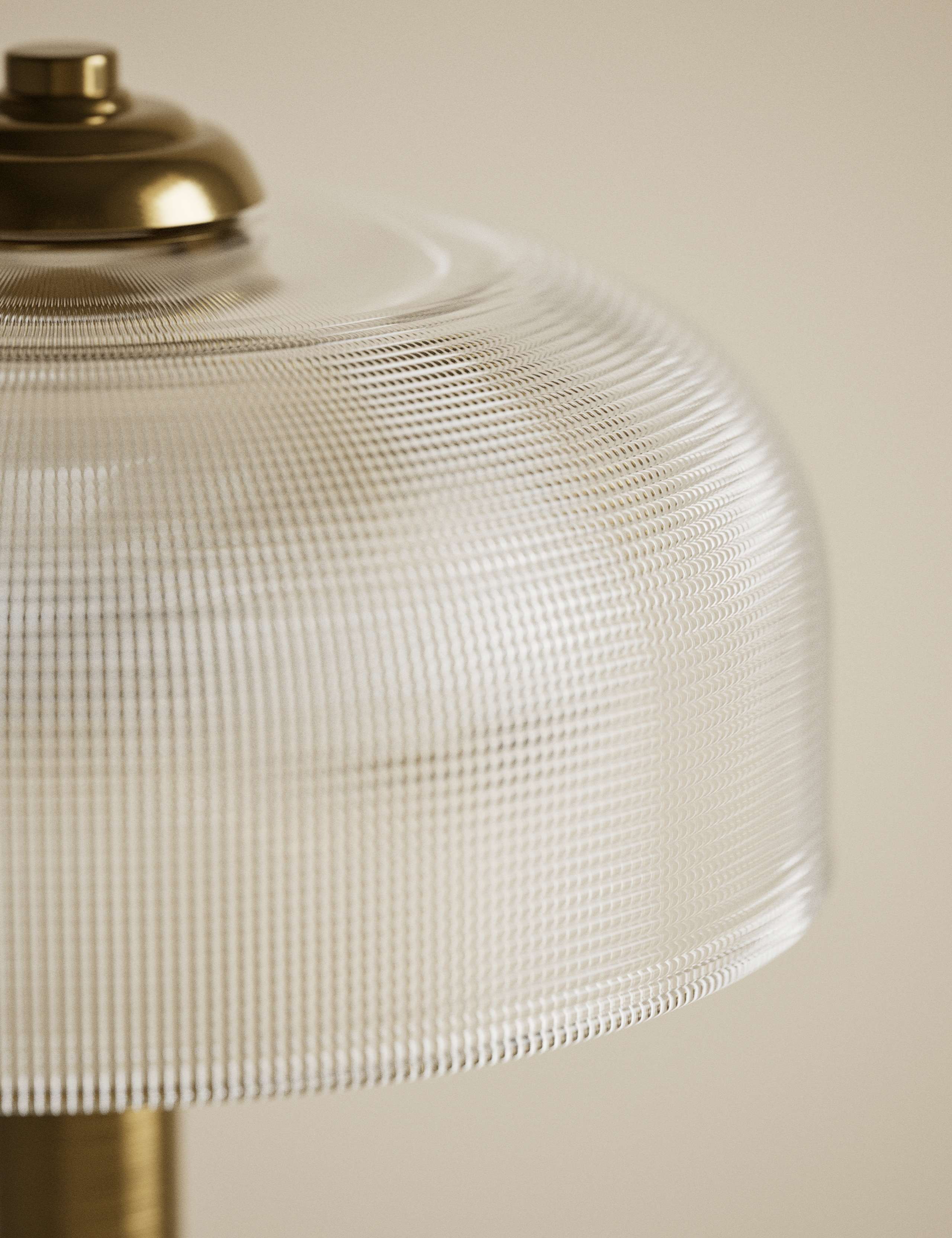 Reeded Glass Dome Head Floor Lamp 3 of 5