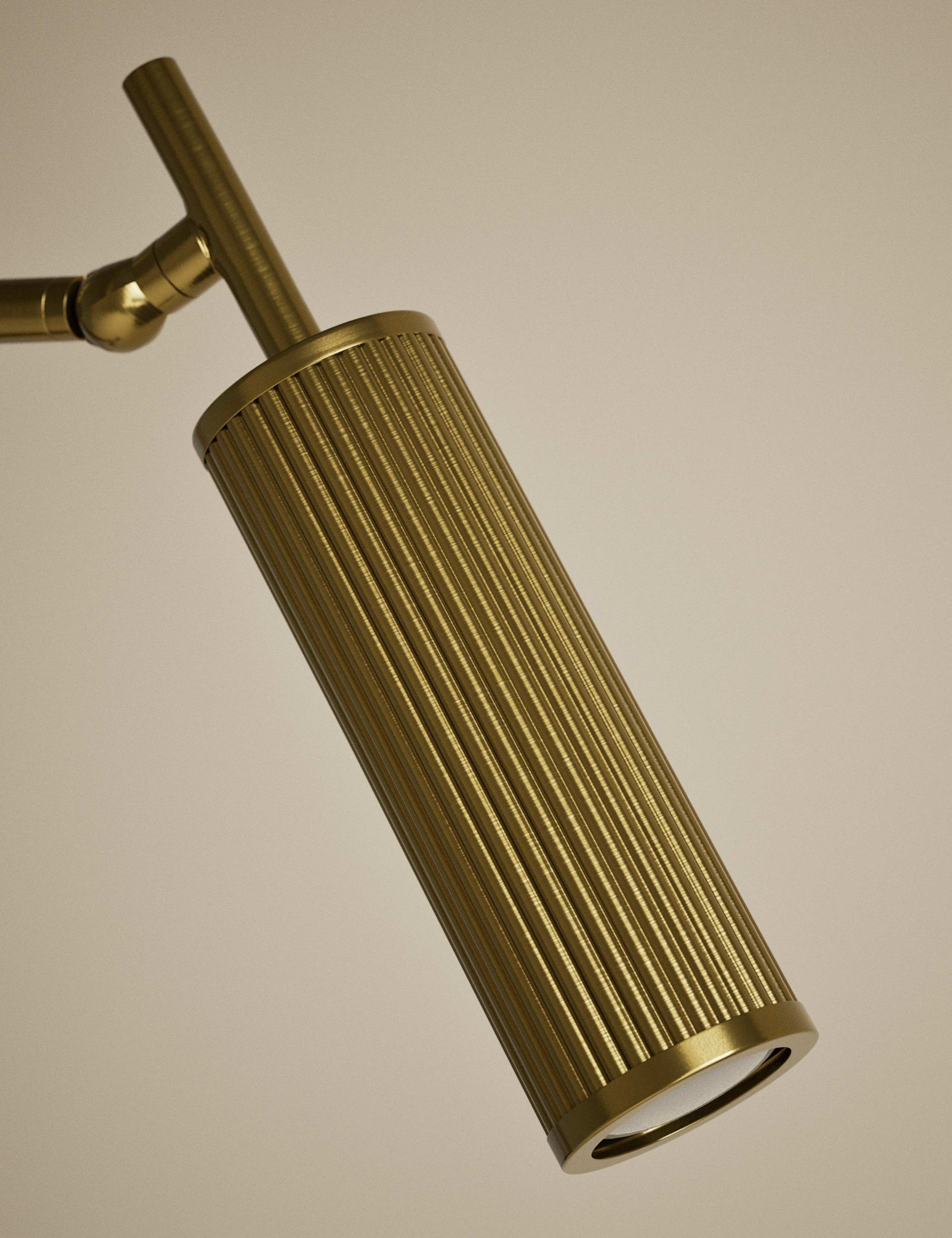 Rechargeable Three Light Ribbed Floor Lamp 3 of 6