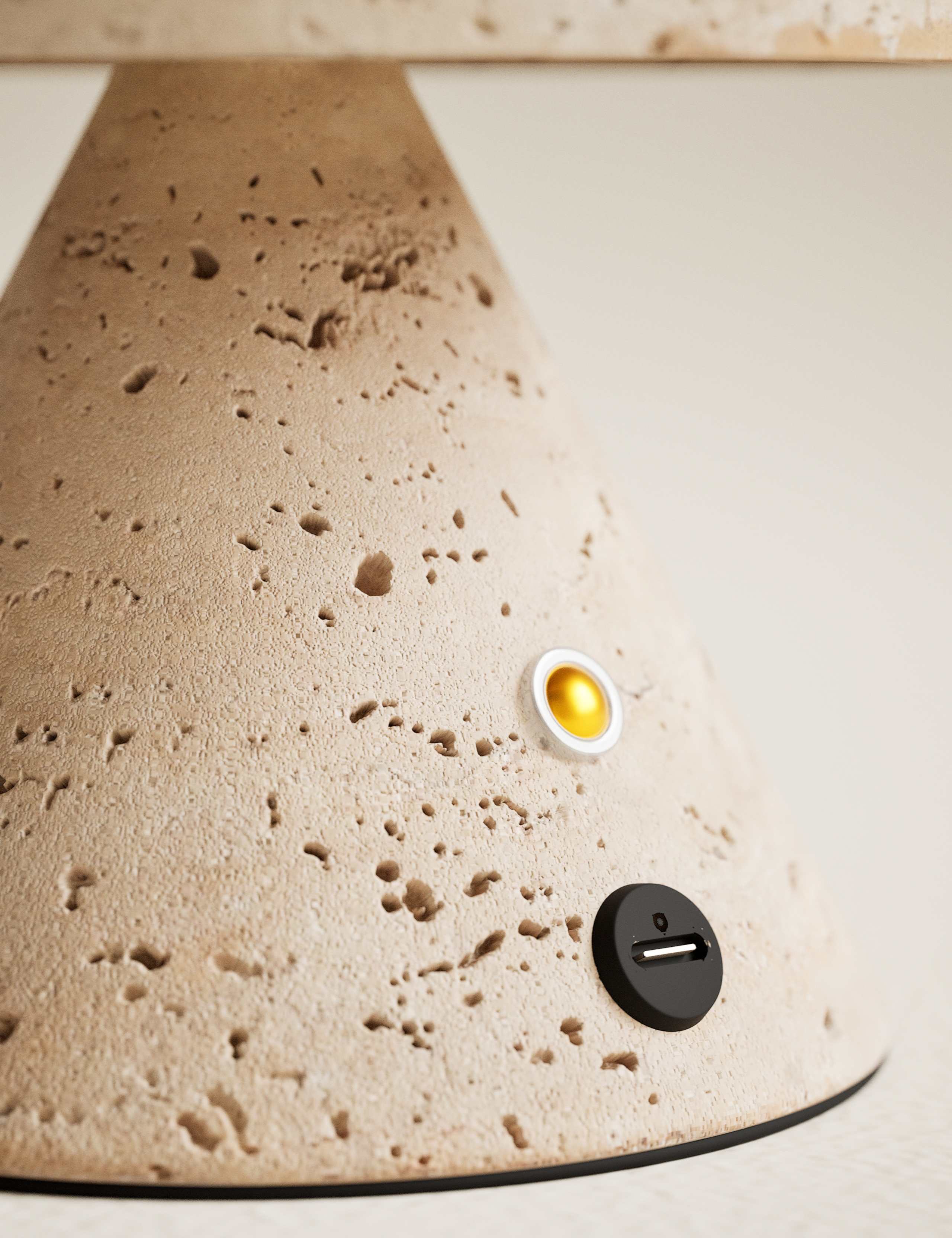 Rechargeable Small Tavertine Mushroom 5 of 5