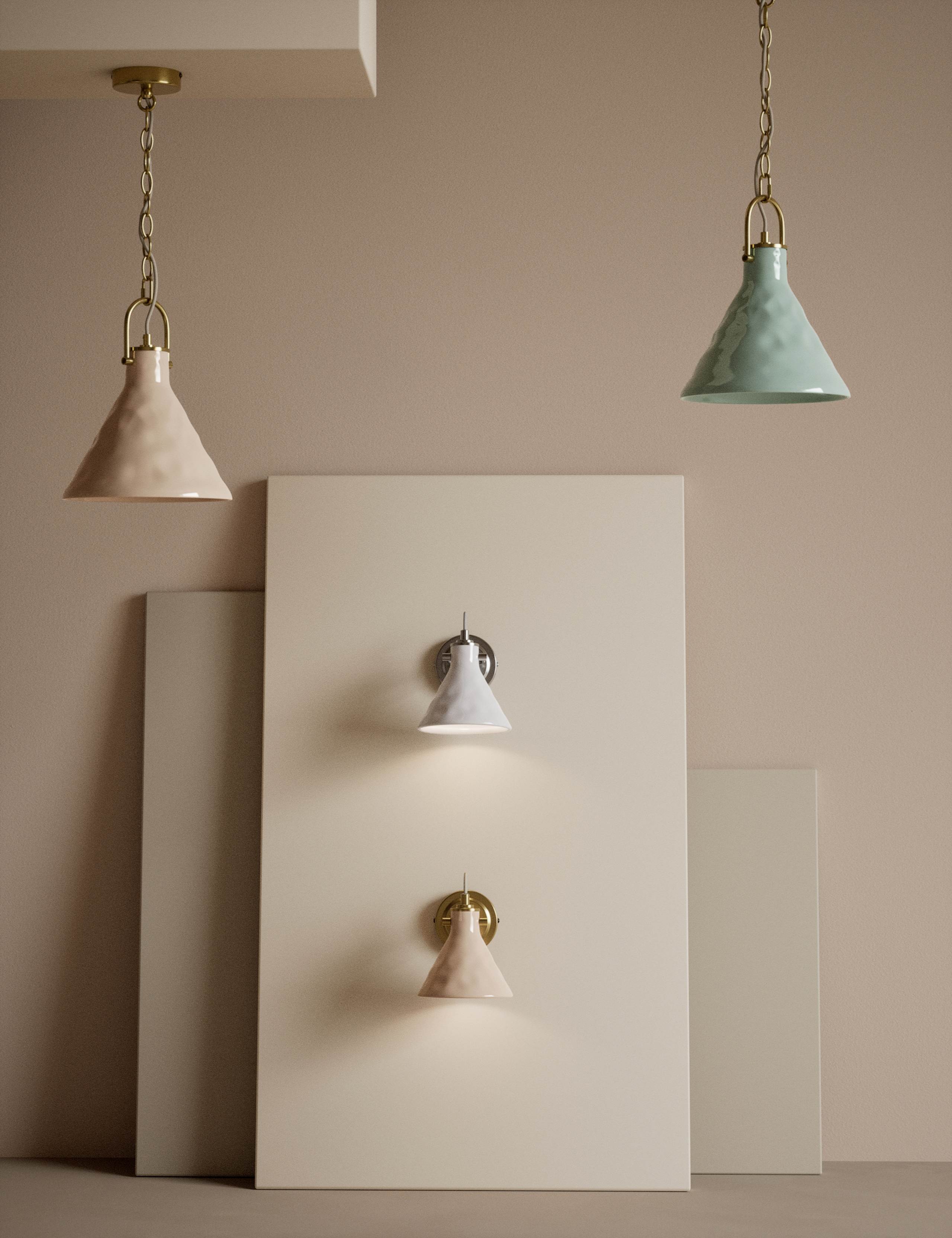 Ceramic Mottled Cone Wall Light 7 of 7