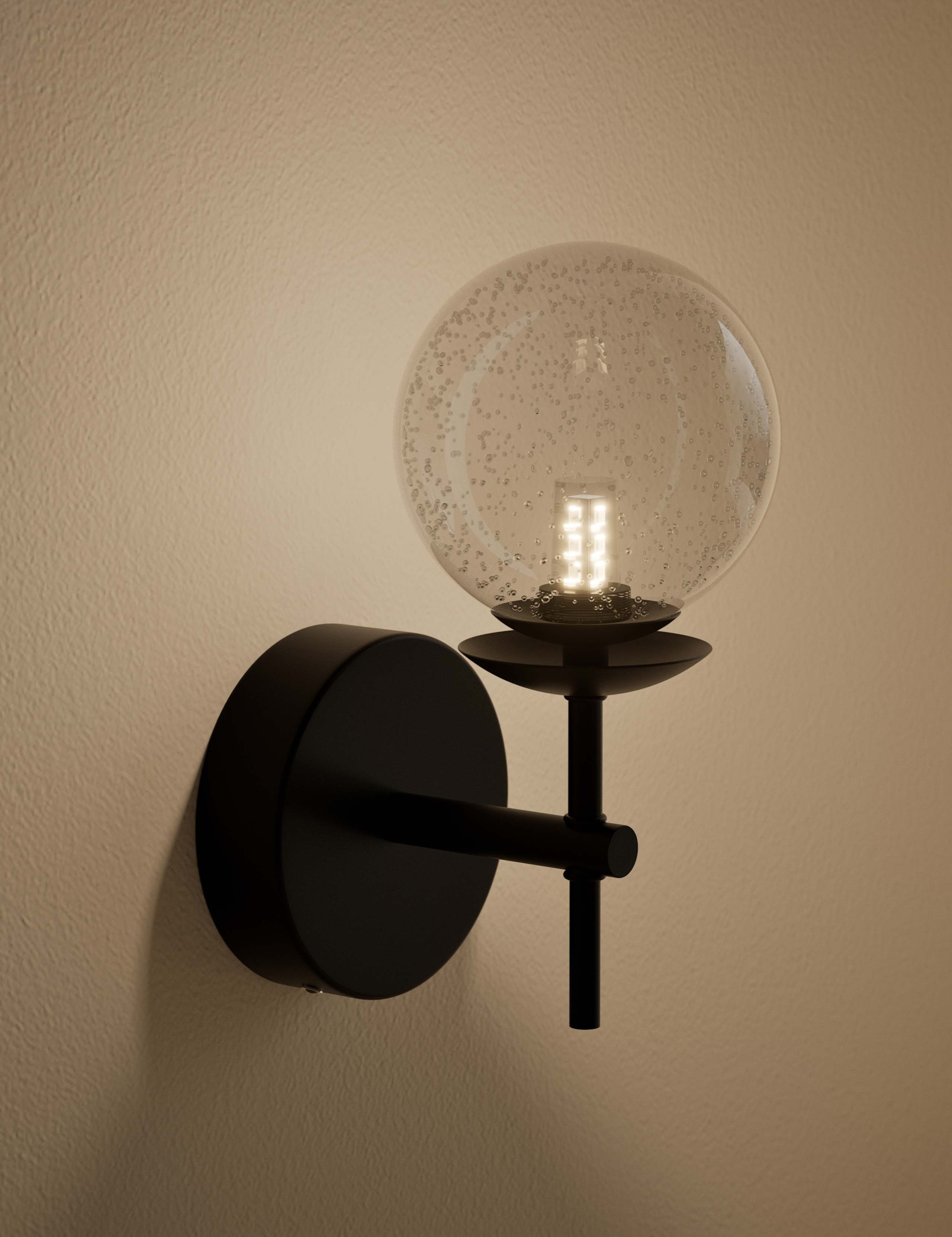 Glass Single Sputnik Bubble Wall Light 2 of 6