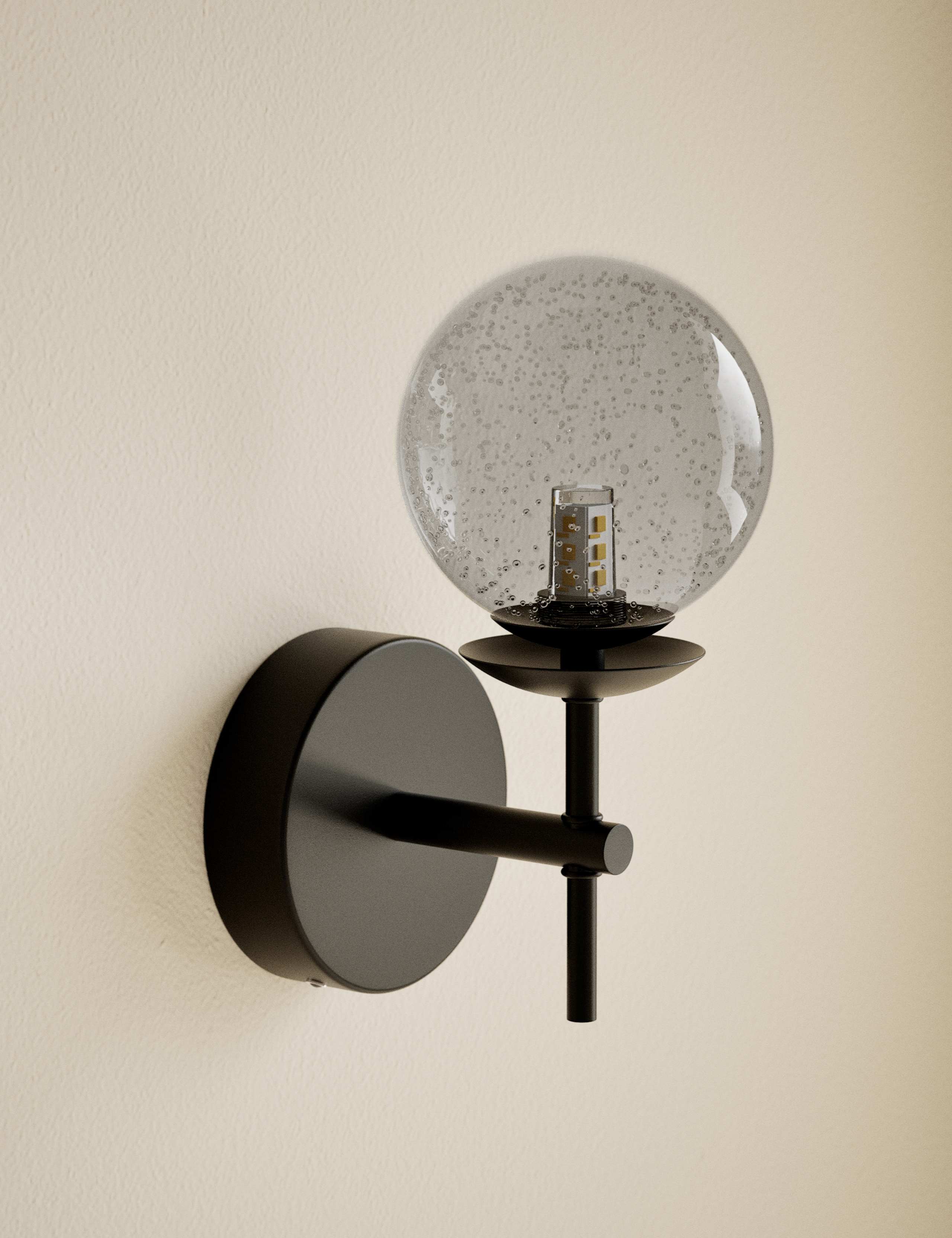 Glass Single Sputnik Bubble Wall Light 1 of 6