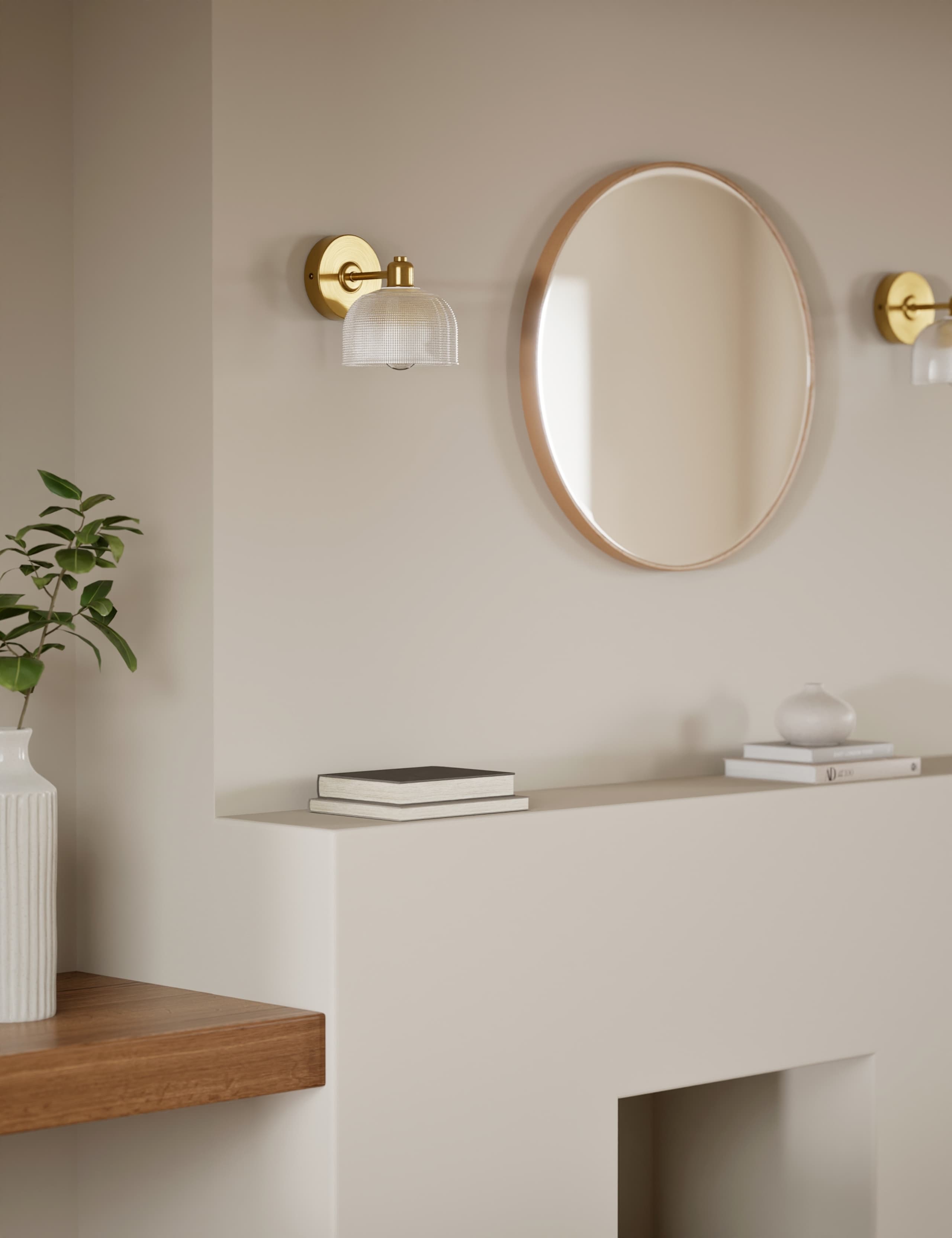 Reeded Glass Wall Light 4 of 6