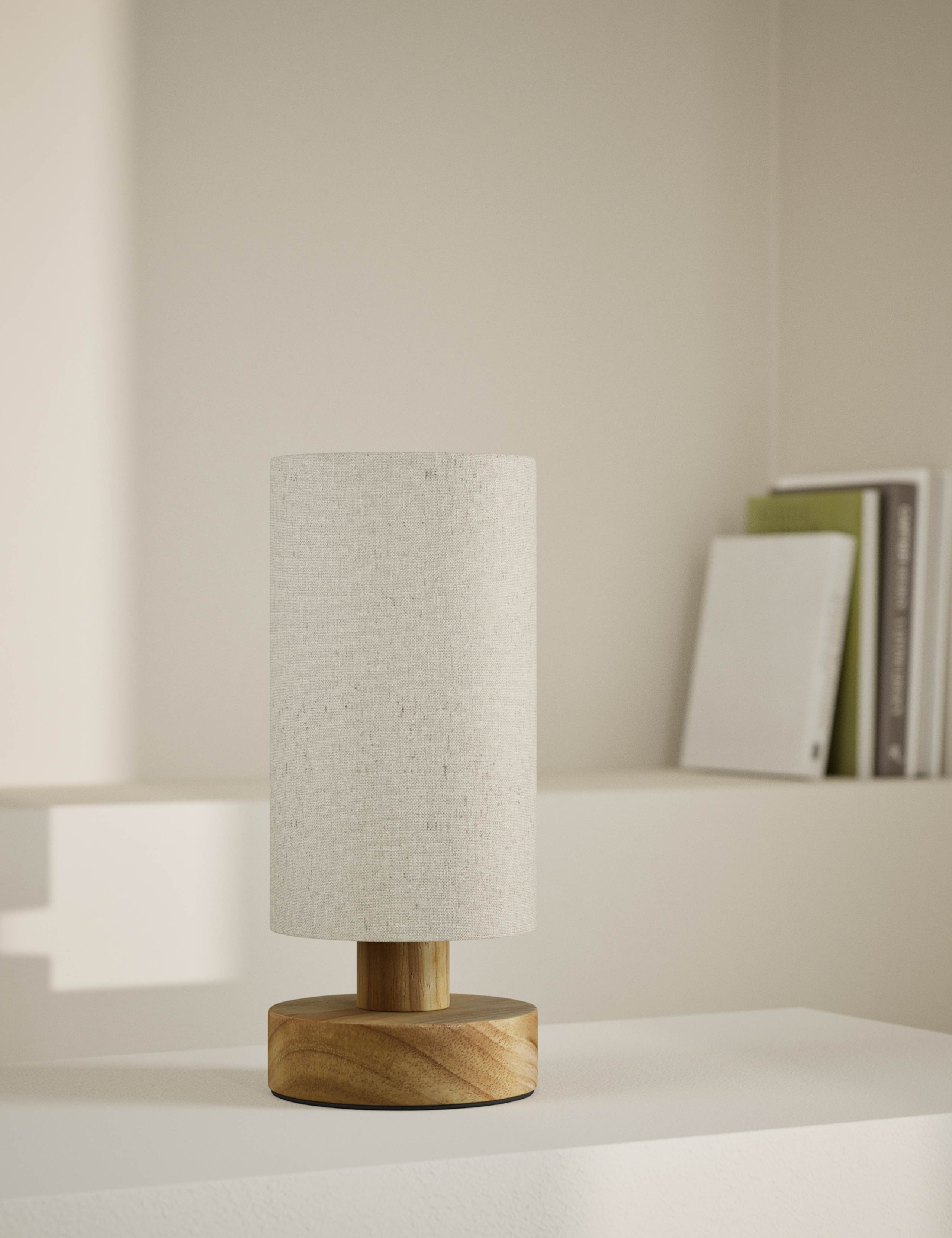 Wood Base Table Lamp 3 of 5