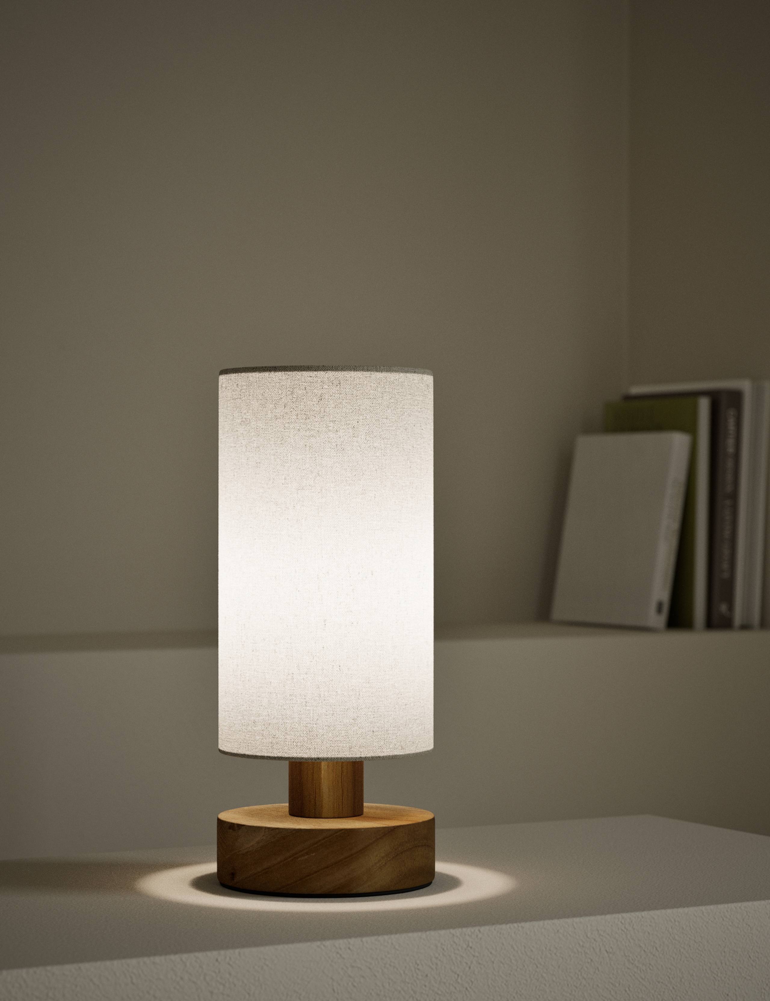 Wood Base Table Lamp 2 of 5