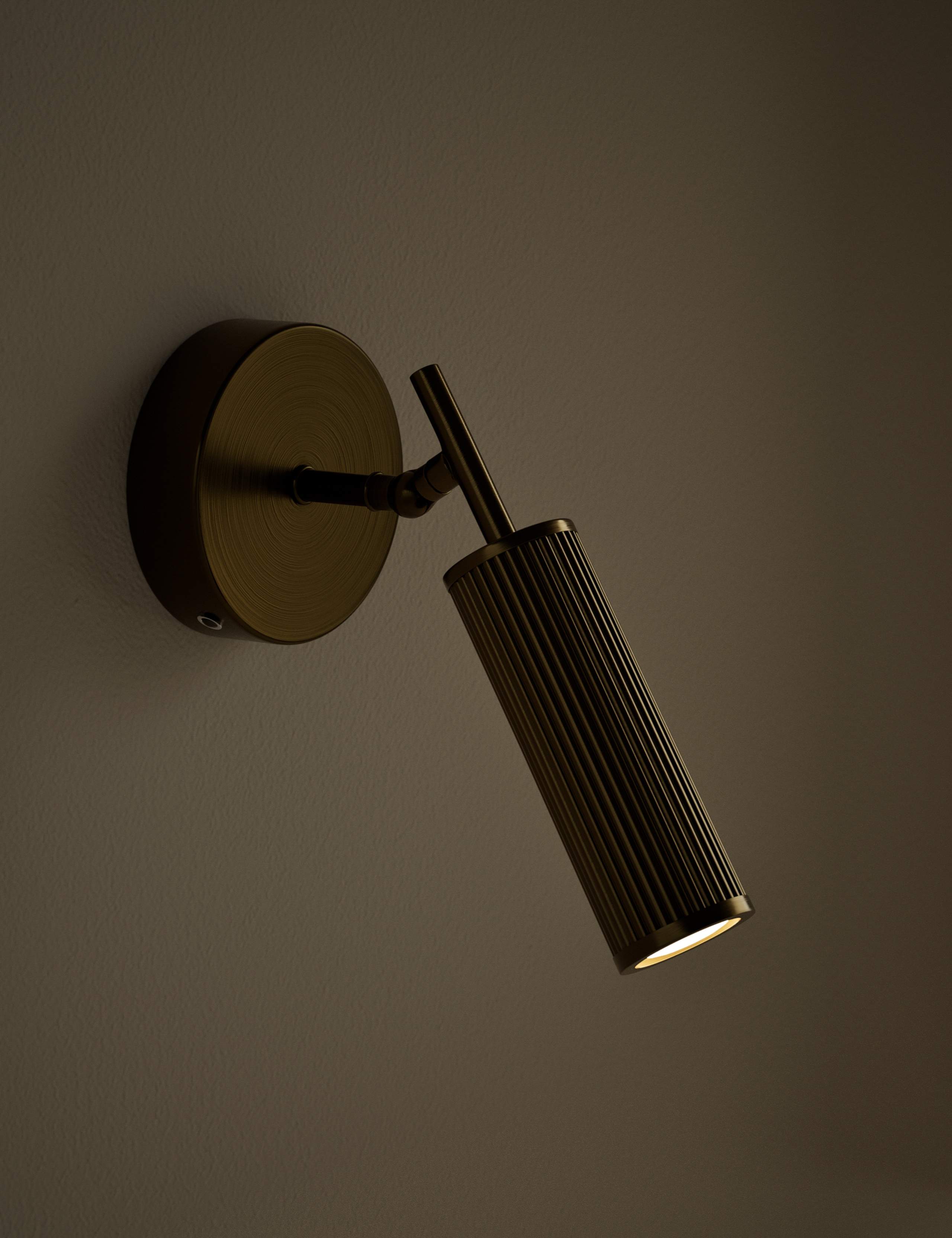 Rechargeable Ribbed Angled Spot Wall Light 2 of 6