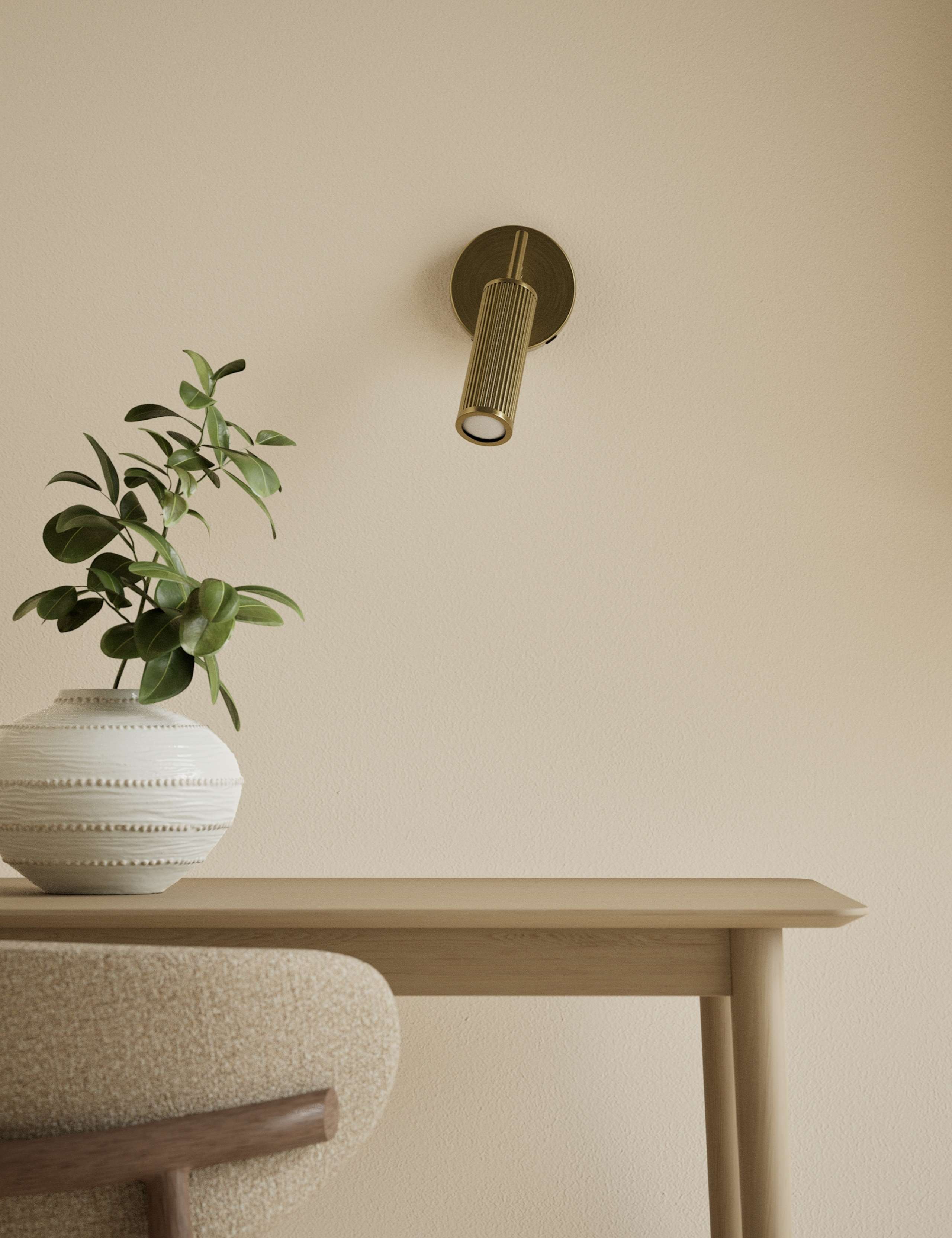 Rechargeable Ribbed Angled Spot Wall Light 6 of 6