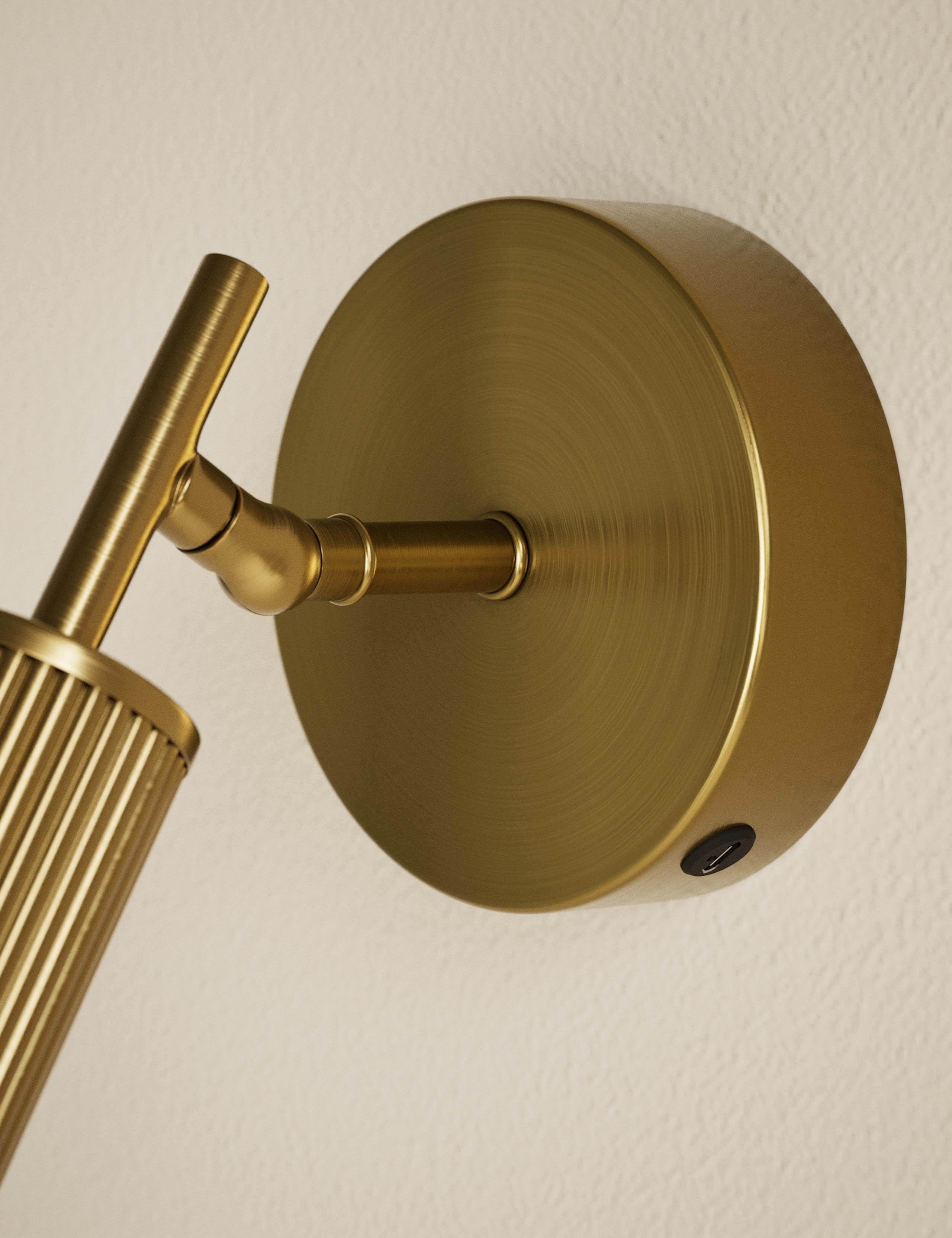 Rechargeable Ribbed Angled Spot Wall Light 3 of 6