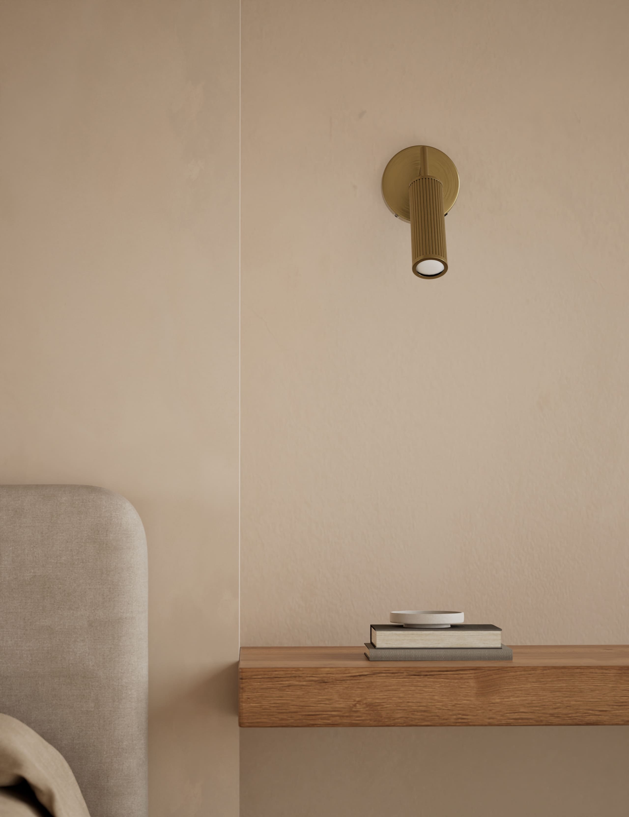 Rechargeable Ribbed Angled Spot Wall Light 4 of 6