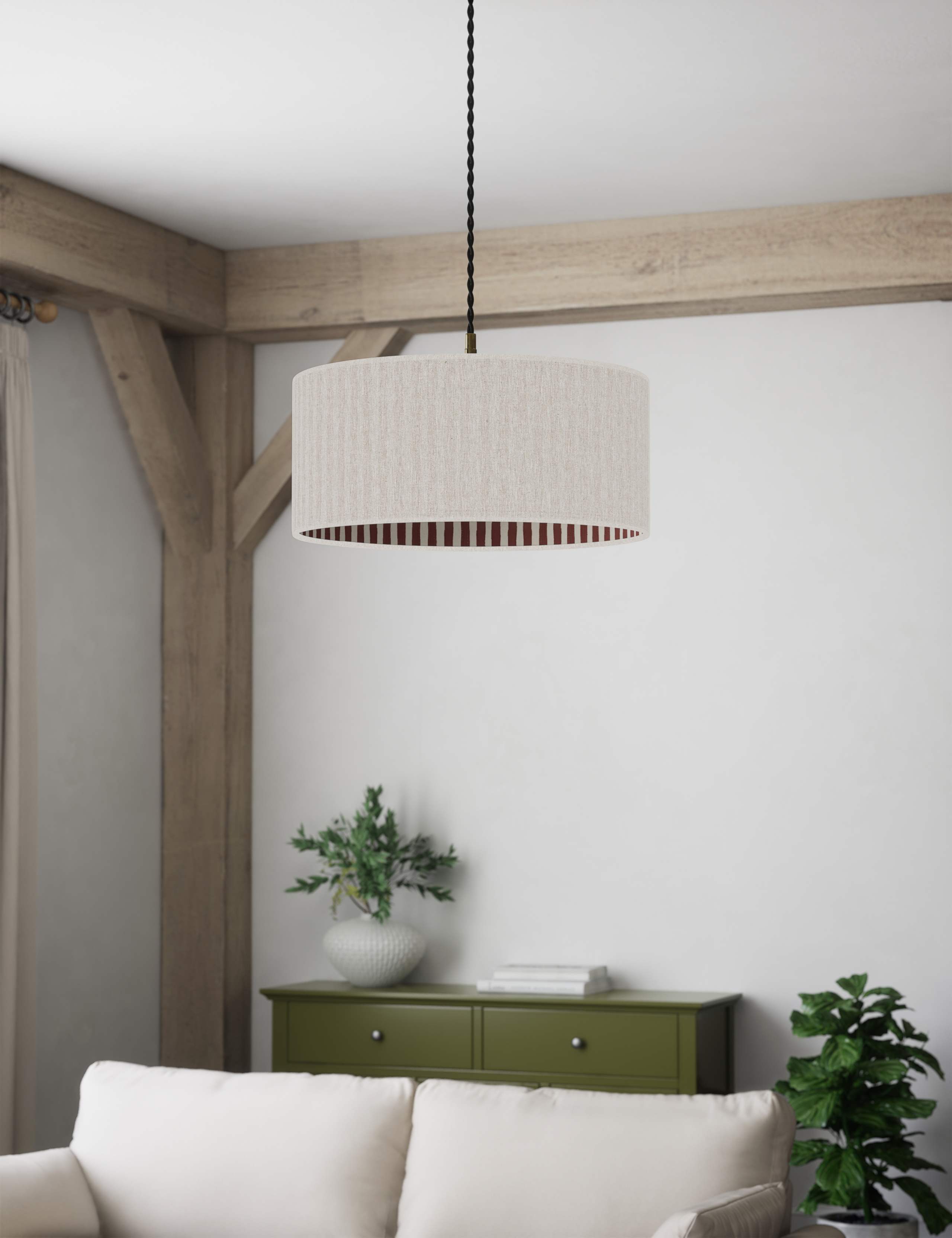 Watercolour Stripe Drum Lamp Shade 4 of 8