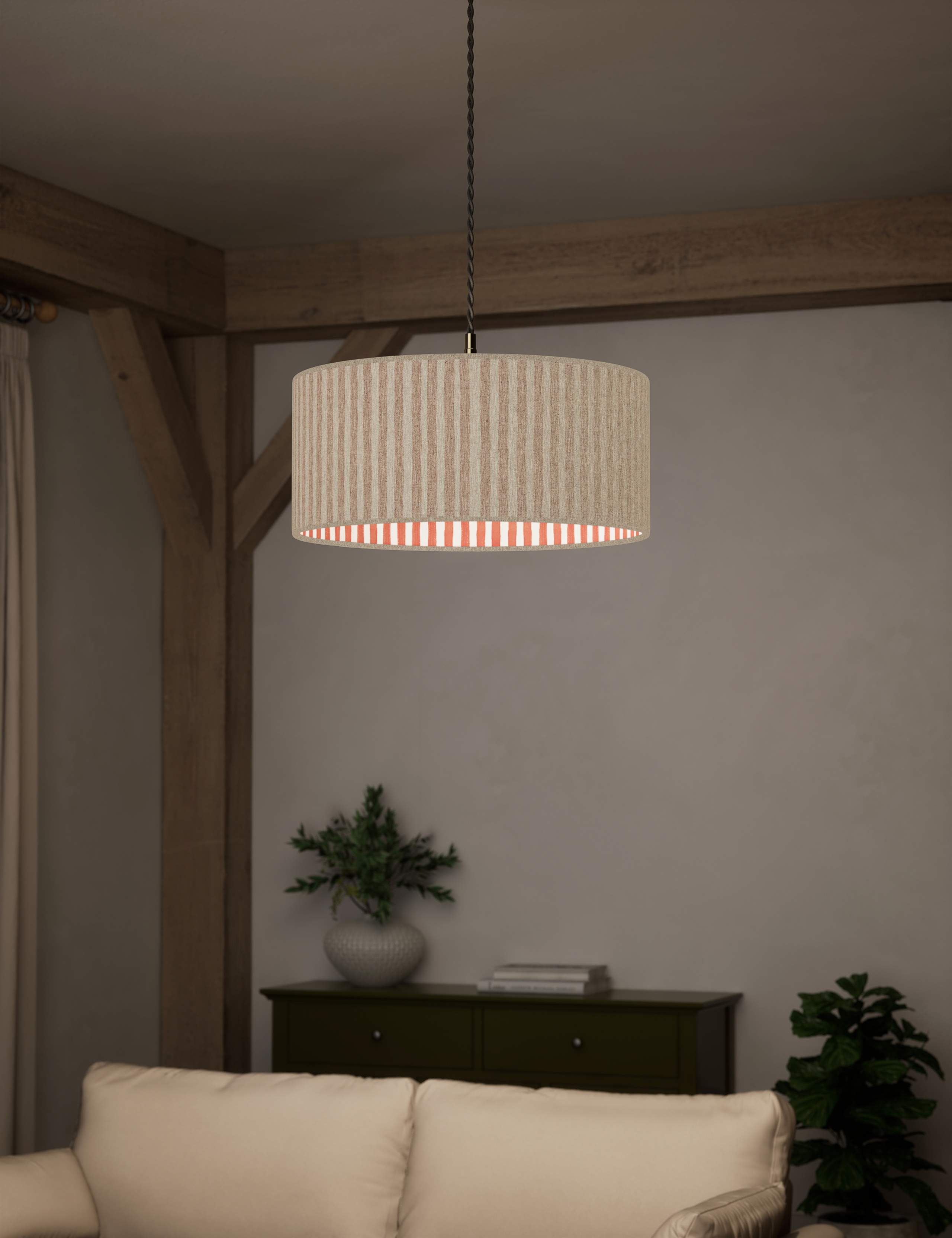 Watercolour Stripe Drum Lamp Shade 2 of 8