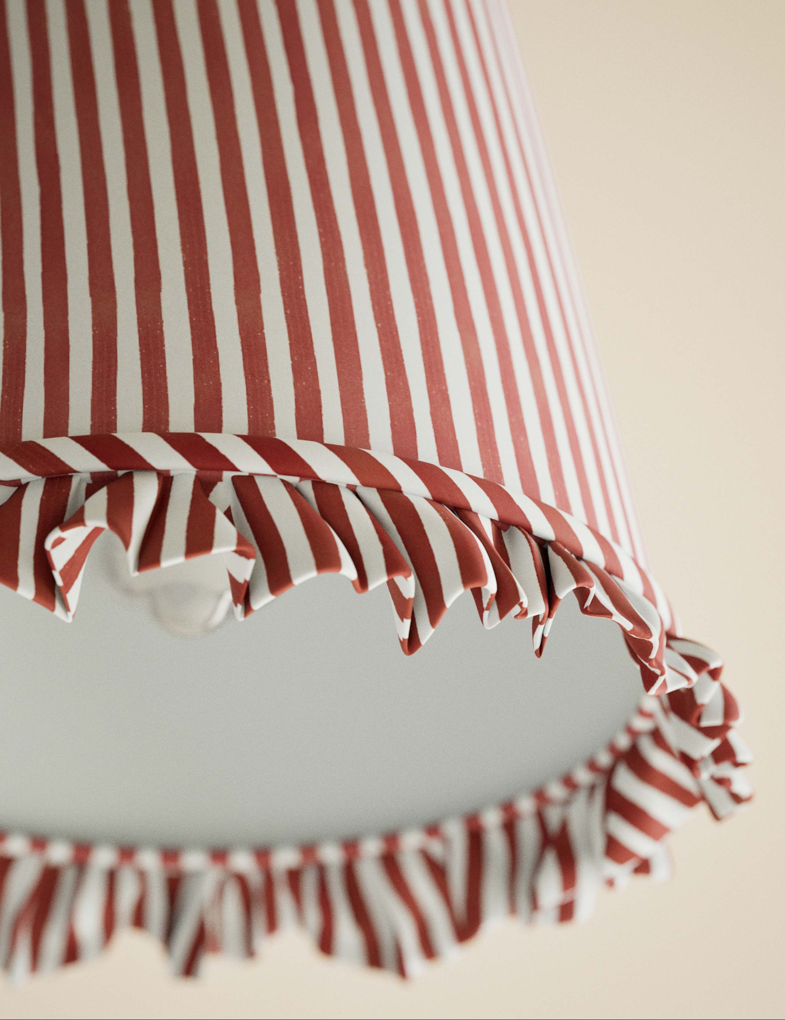 Watercolour Stripe Ruffle Edge Lamp Shade 4 of 5