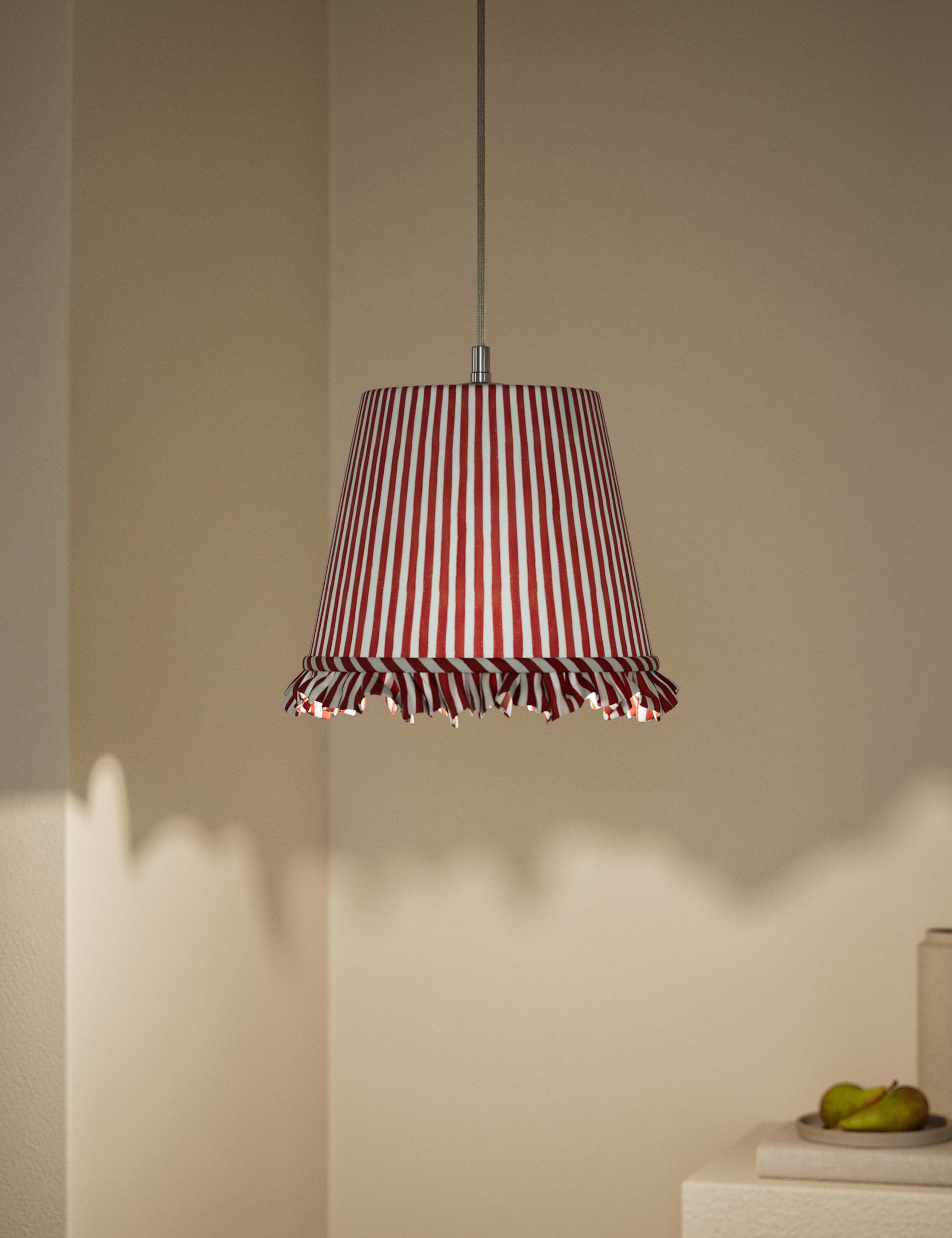 Watercolour Stripe Ruffle Edge Lamp Shade 2 of 5