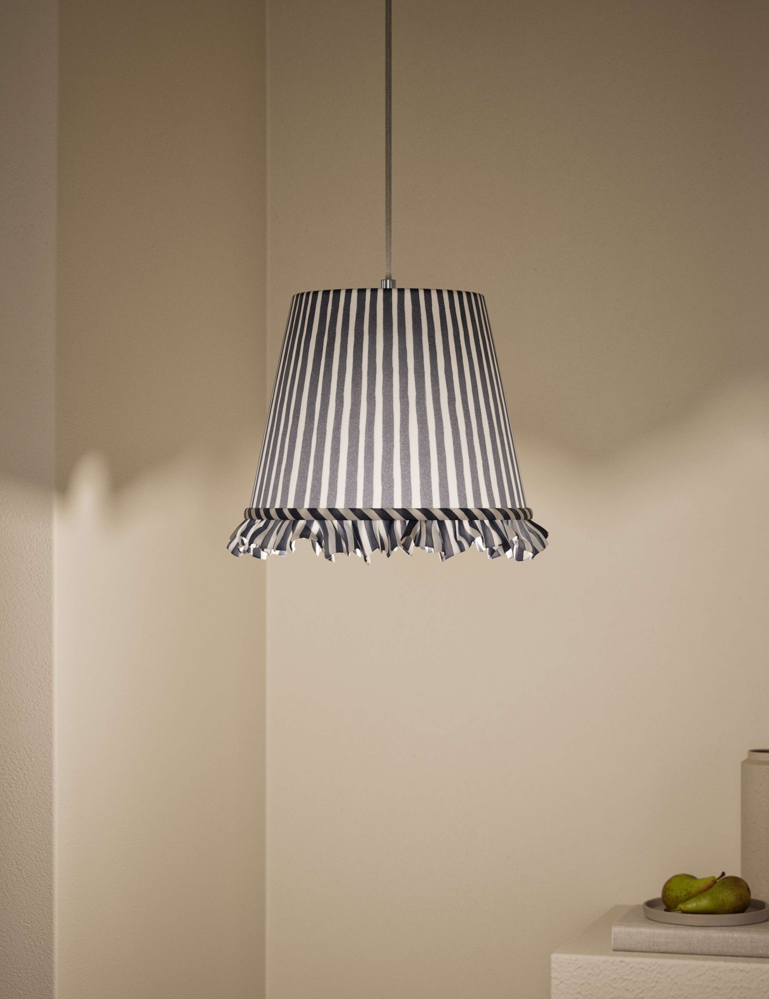 Watercolour Stripe Ruffle Edge Lamp Shade 2 of 5