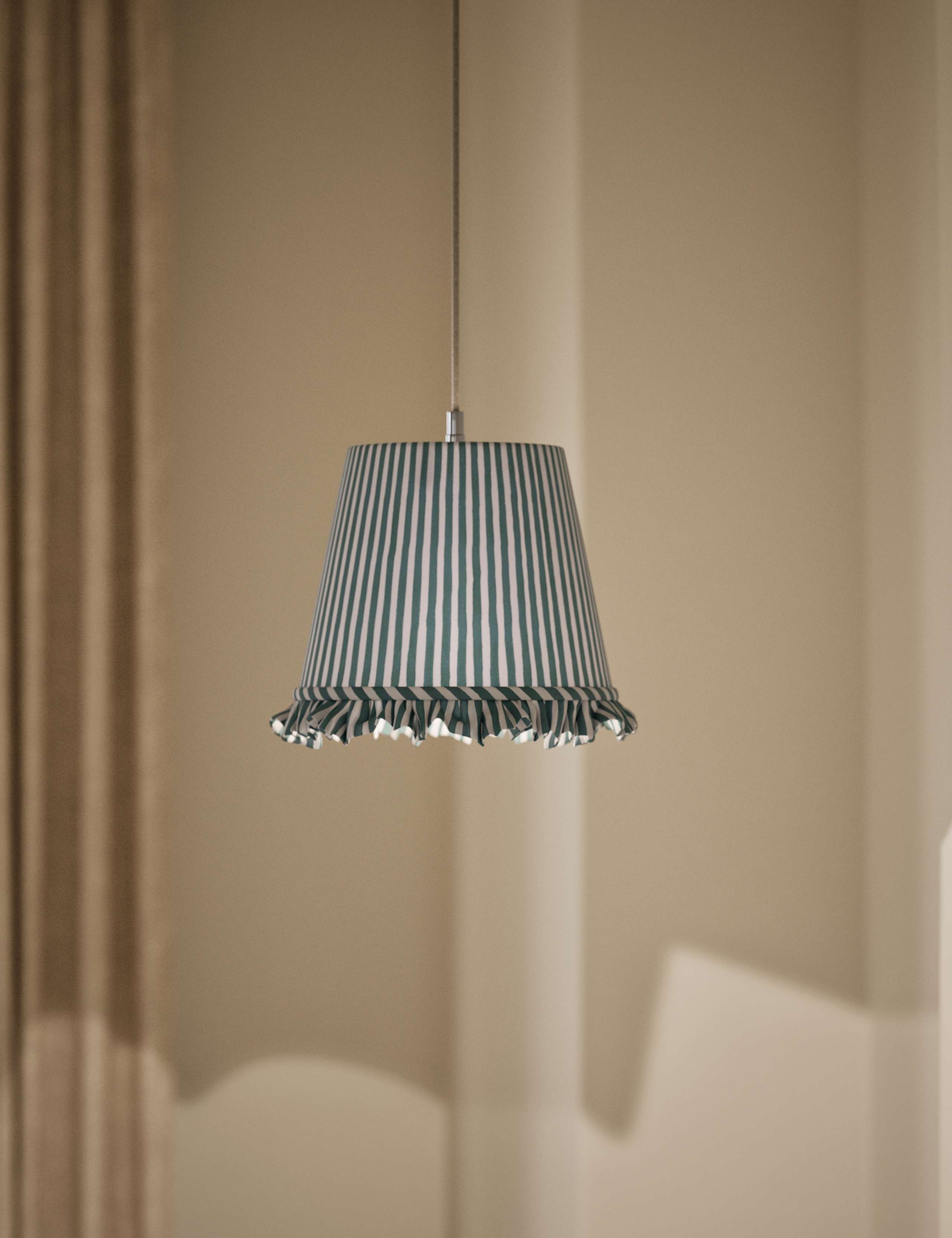 Watercolour Stripe Ruffle Edge Lamp Shade 2 of 5