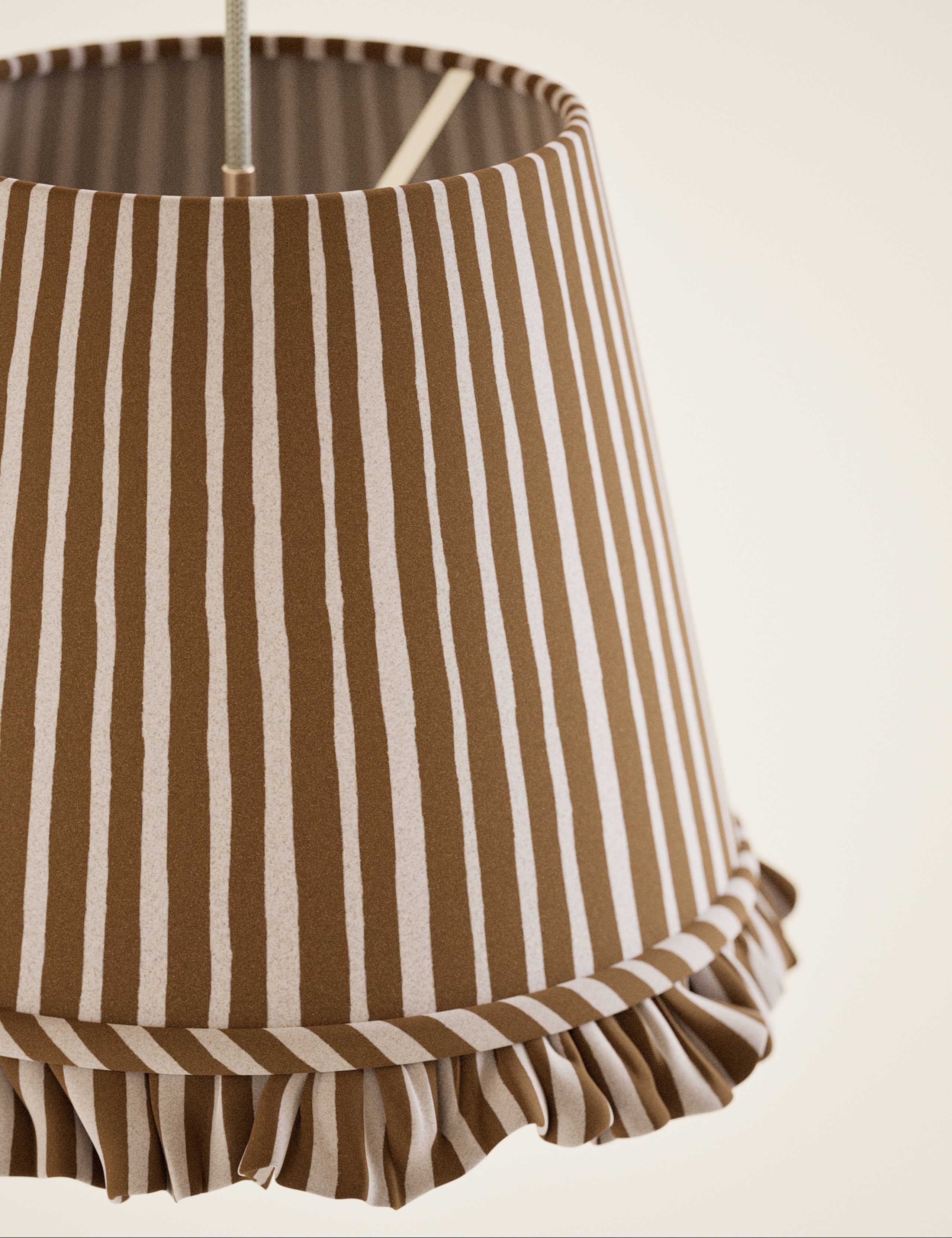 Watercolour Stripe Ruffle Edge Lamp Shade 5 of 5
