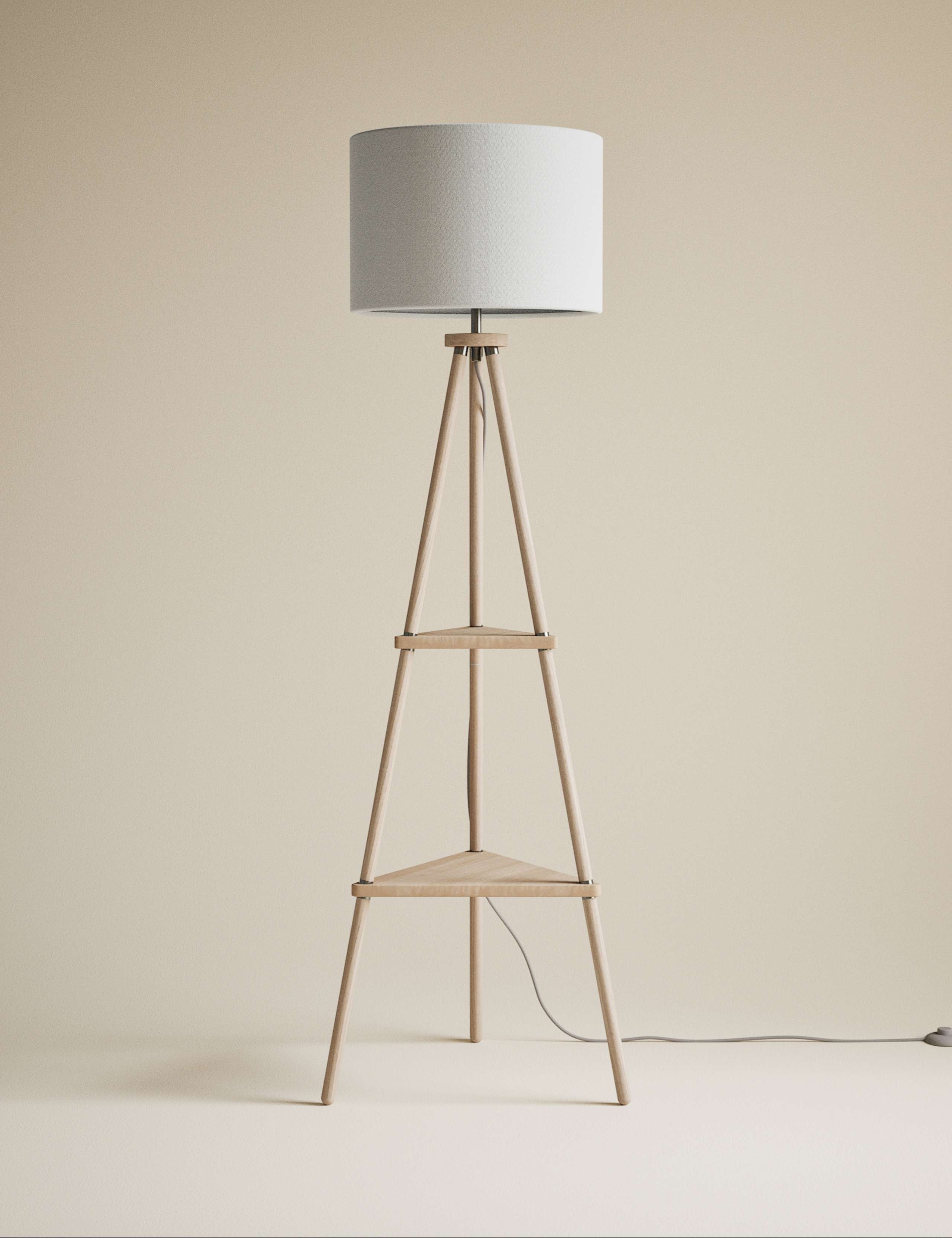 Wooden Tripod Floor Lamp 4 of 6