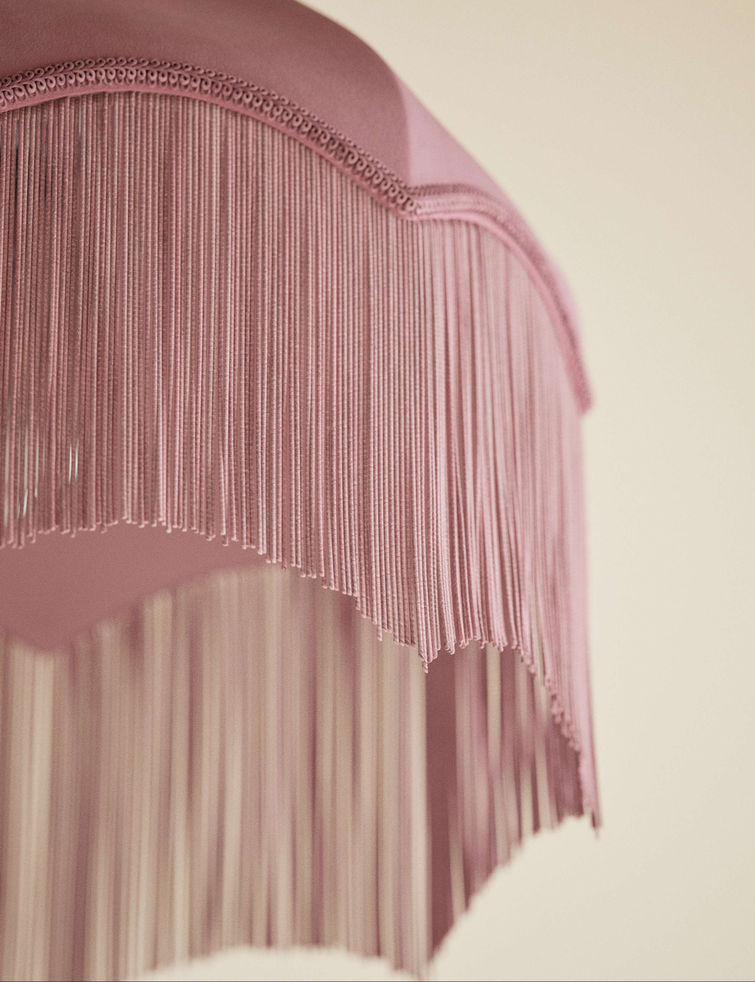 Fringed Velvet Lamp Shade 4 of 5