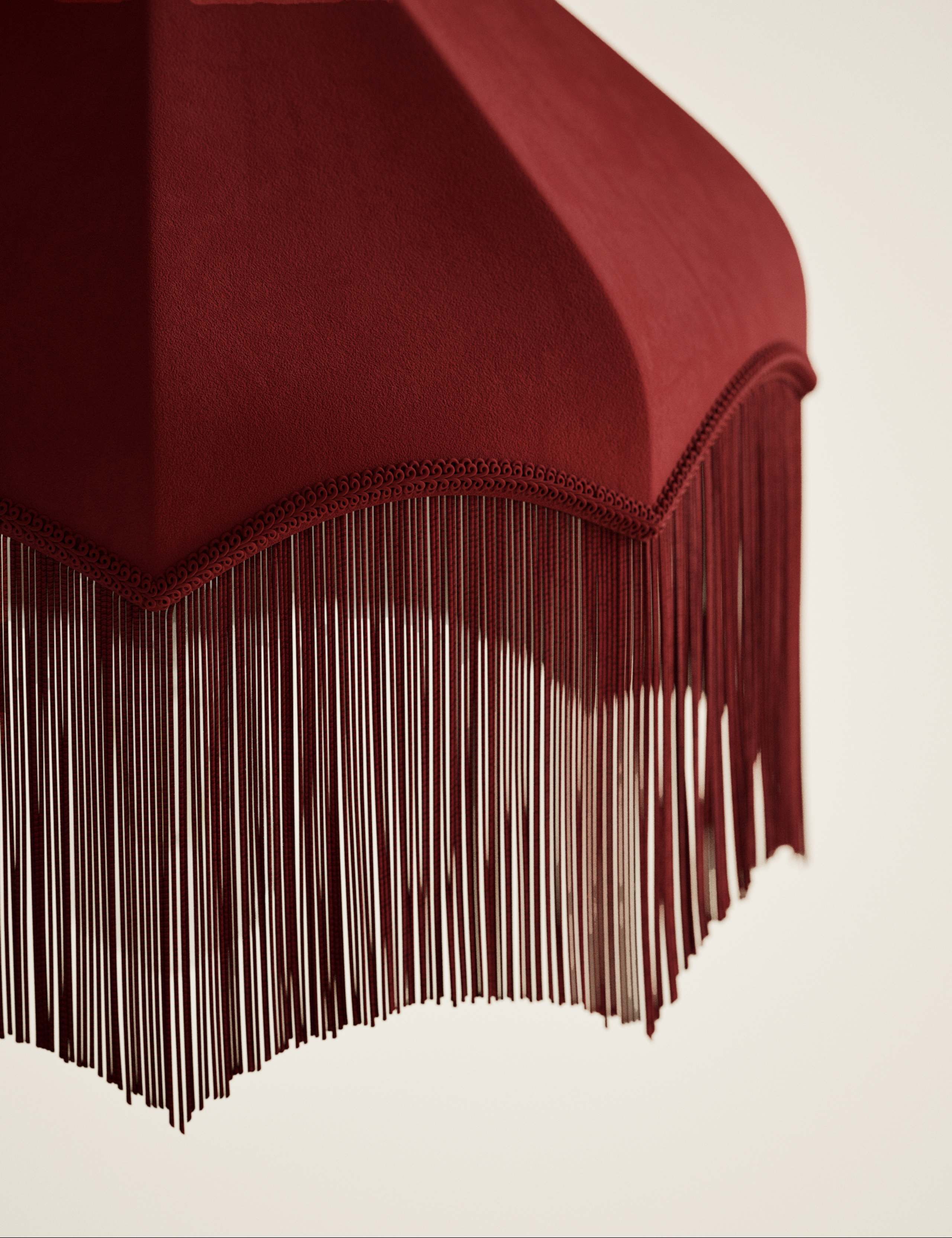 Fringed Velvet Lamp Shade 5 of 5