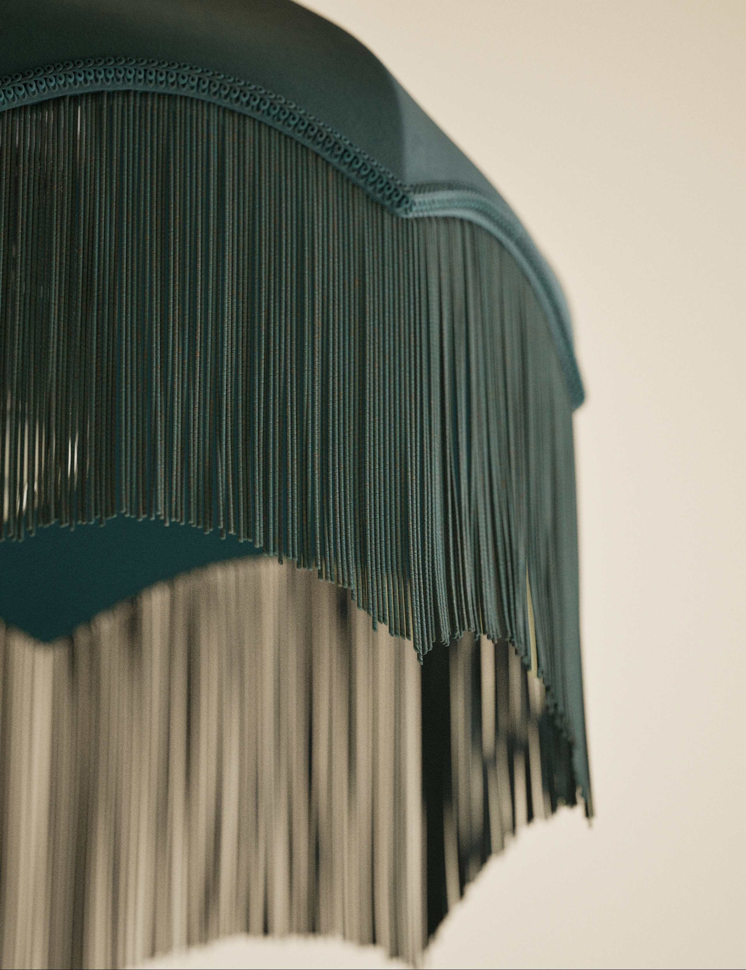 Fringed Velvet Lamp Shade 4 of 5